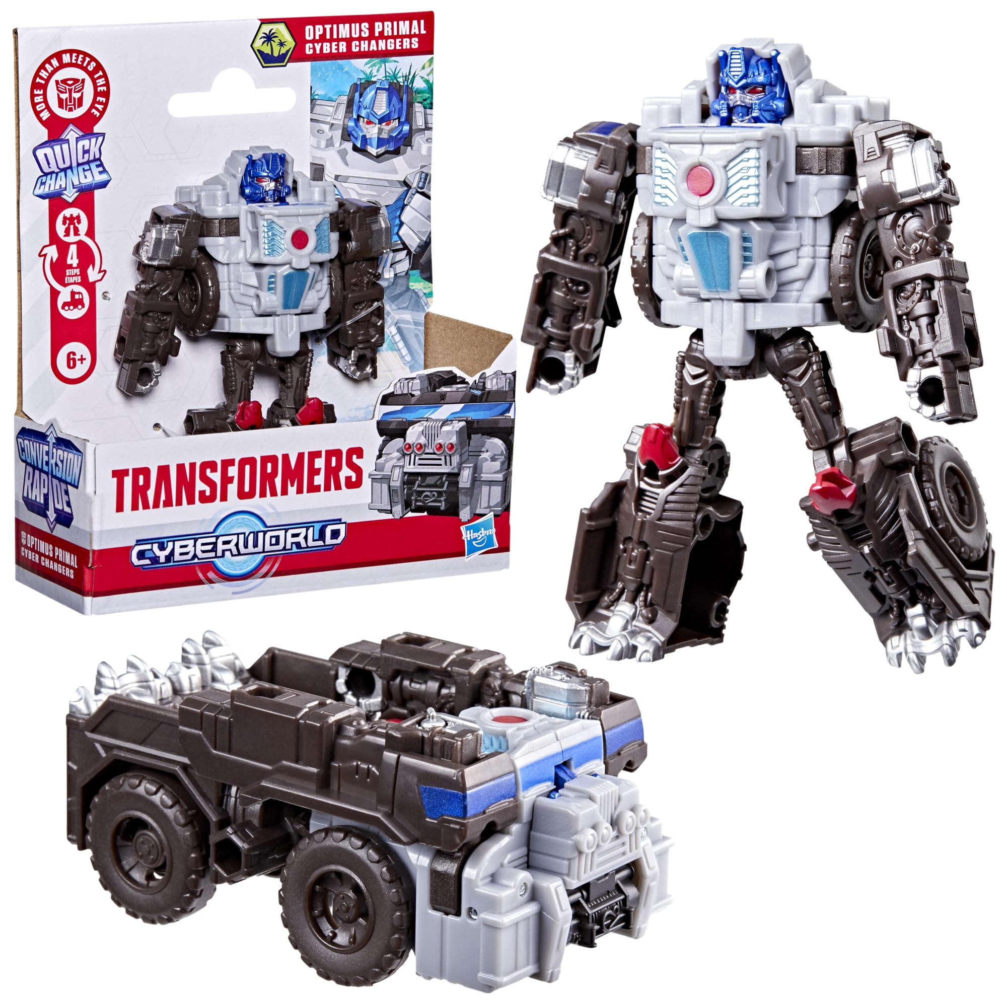 Transformers Optimus Primal Cyber Changers Action Figure - 10cm Robot to Truck Conversion | Ages 6+