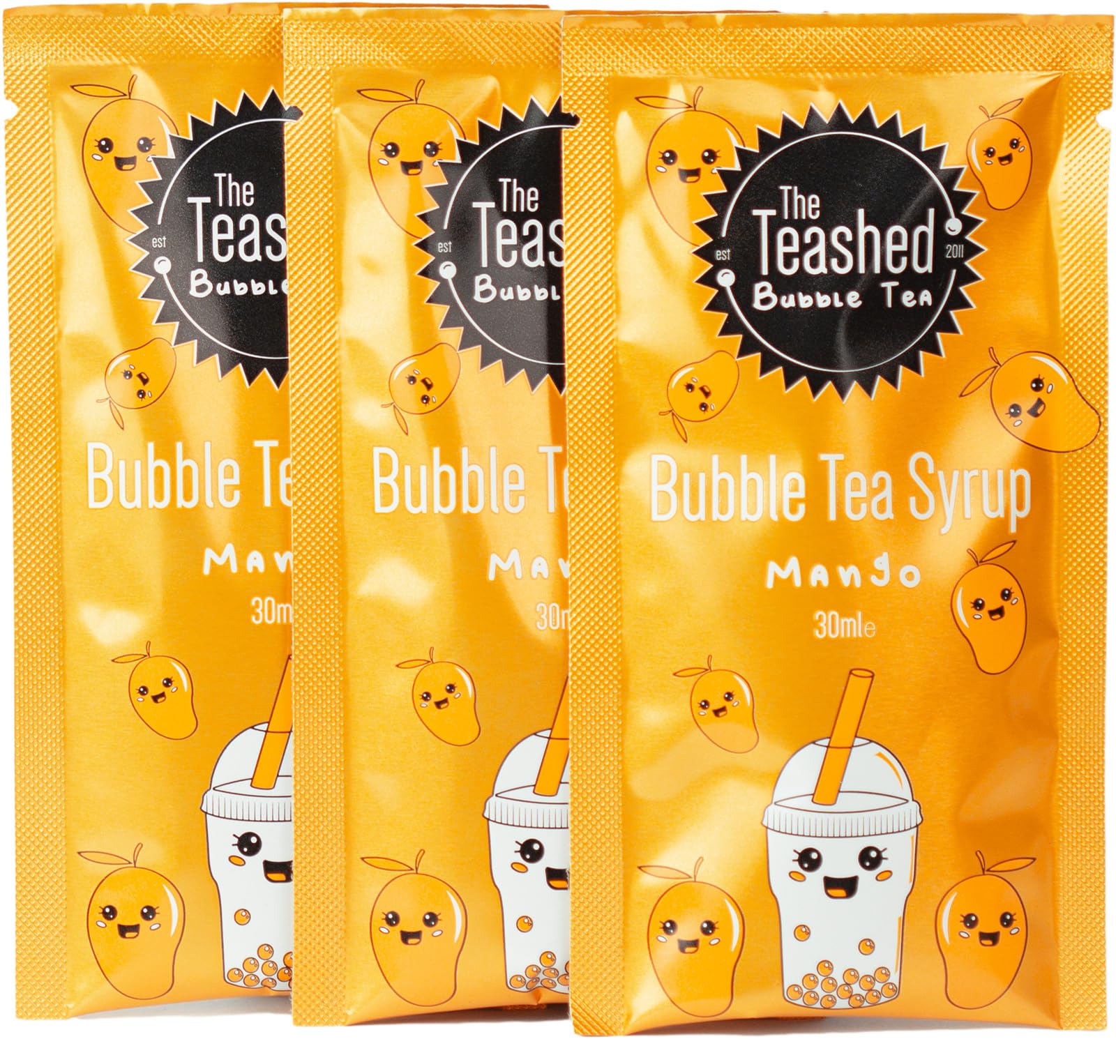 The *TeaShed Fruit Bubble Tea Kit Gift Box - 6 Servings with Mango, Strawberry, Peach & Cherry Boba 6
