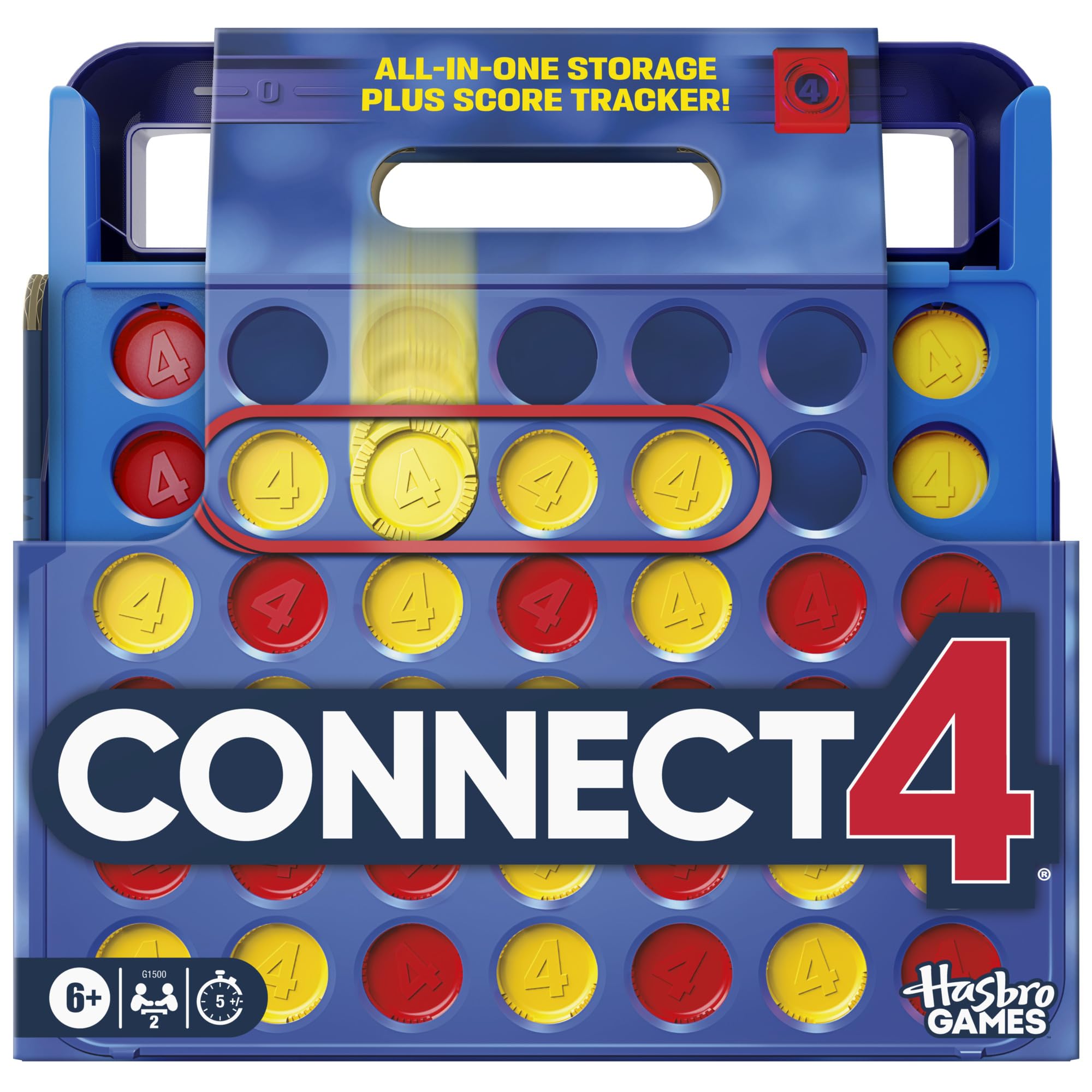 Hasbro Gaming Connect 4 Game - All-in-1 Storage Case | Score Tracker | Ages 6+ | 2 Players