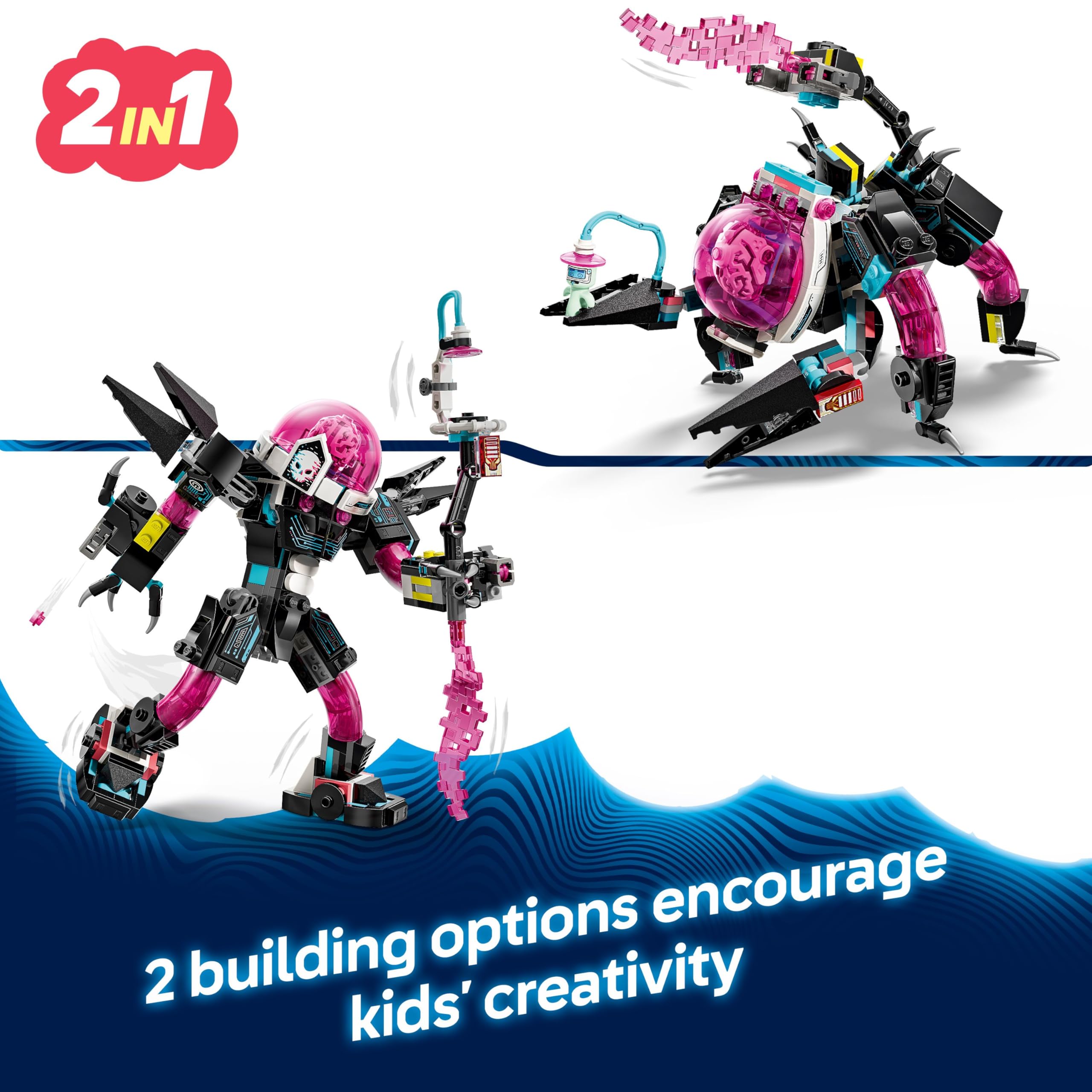 LEGO DREAMZzz 2in1 Mateo vs. Cyber Brain Mech - Modular Robot Toy for 8+ Year Old Boys & Girls - Rebuilds into a Scorpion Figure - incl. a Minifigure and a Dreamling - Creative Gift Idea 71495 4