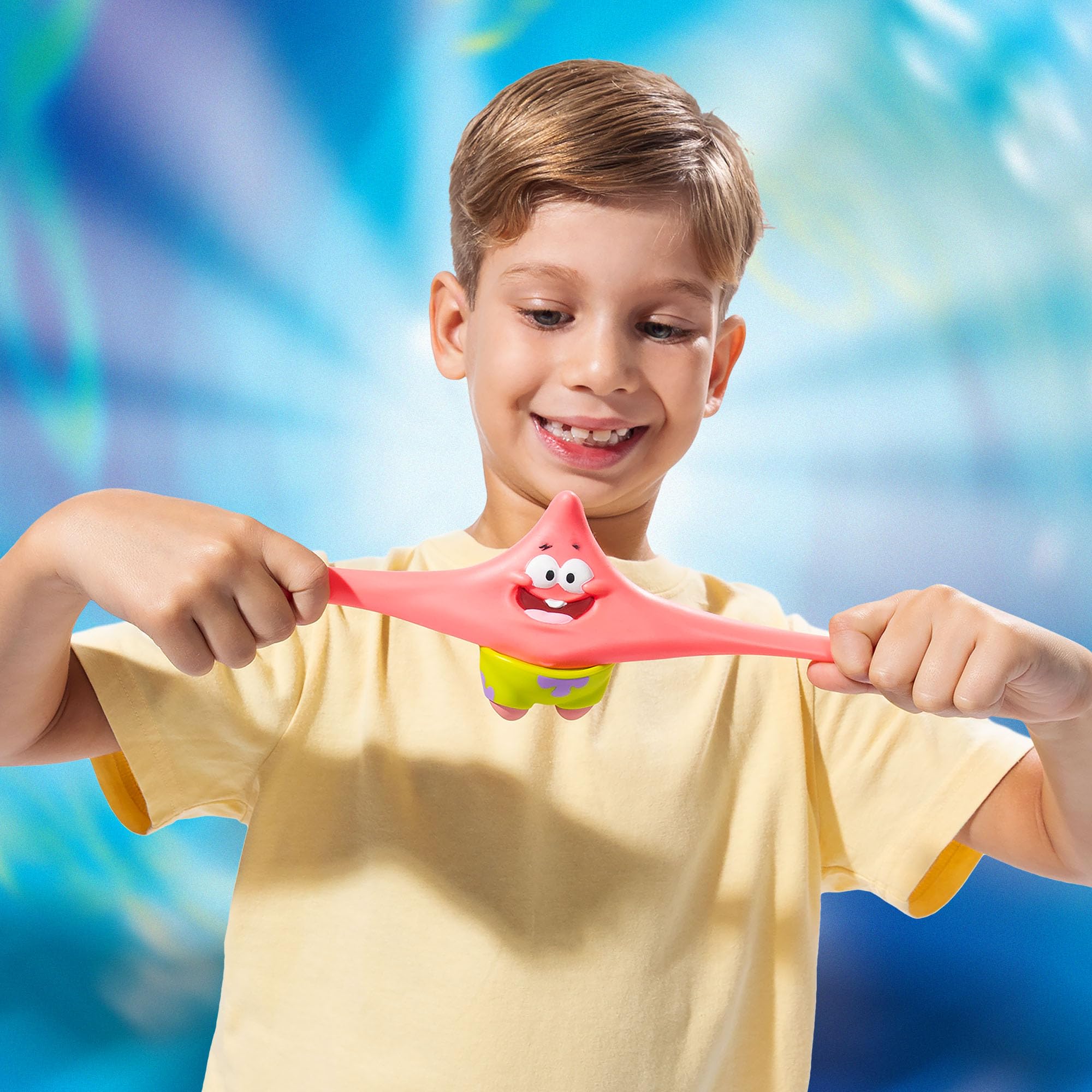 Basic Fun Stretch Armstrong Mini Patrick Star Figure - 8.5cm Stretchy Toy | Pink | Ages 4+ 4
