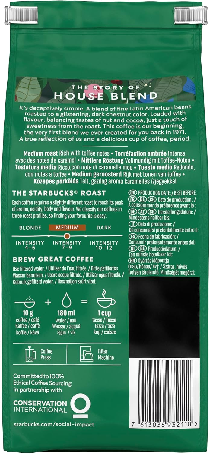 STARBUCKS House Blend Medium Roast gemahlener Kaffee 200 g (6er-Pack) 7