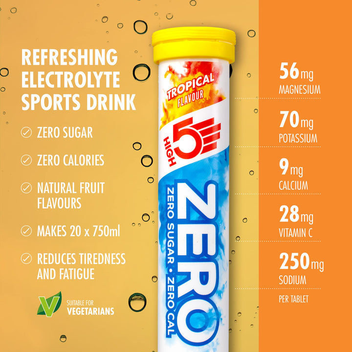 HIGH5 ZERO Electrolyte Tablets Tropical Hydration Supplement (106998064018)