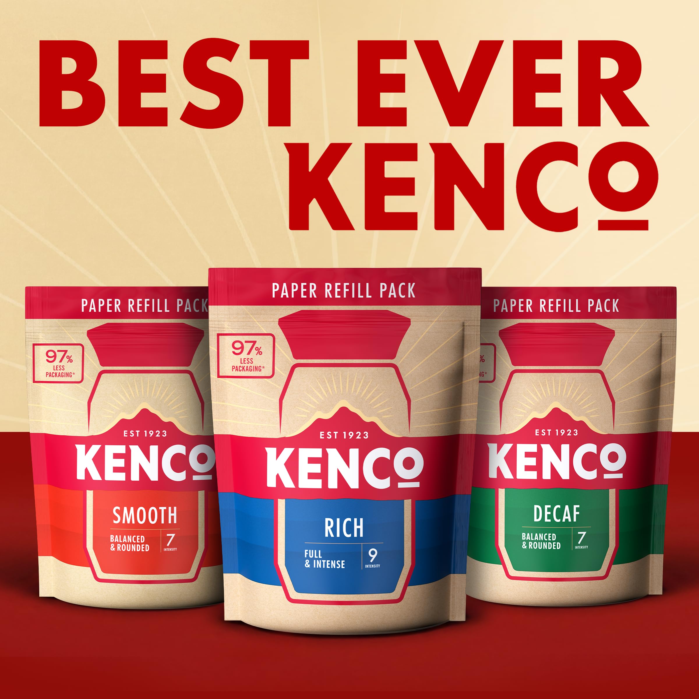 Kenco Rich Instant Coffee Refill - Full-Bodied Flavour | Intensity 9 | 300g