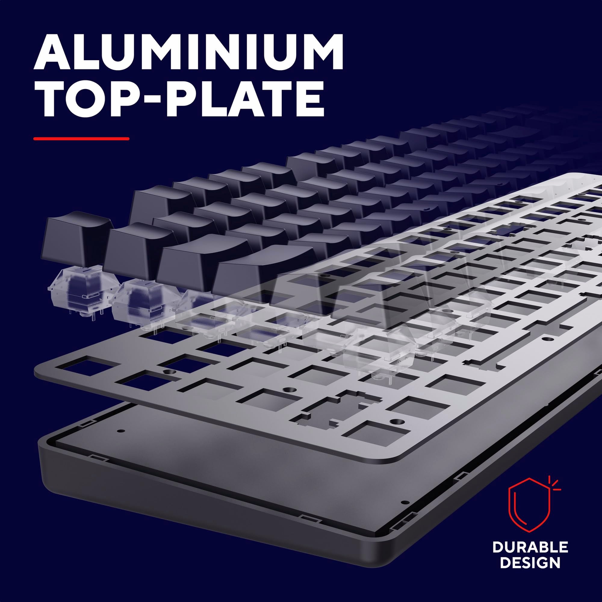 GXTrust GXT 871 Zora Mechanical Gaming Keyboard - UK Layout, RGB Illumination, Aluminium Top Plate 8