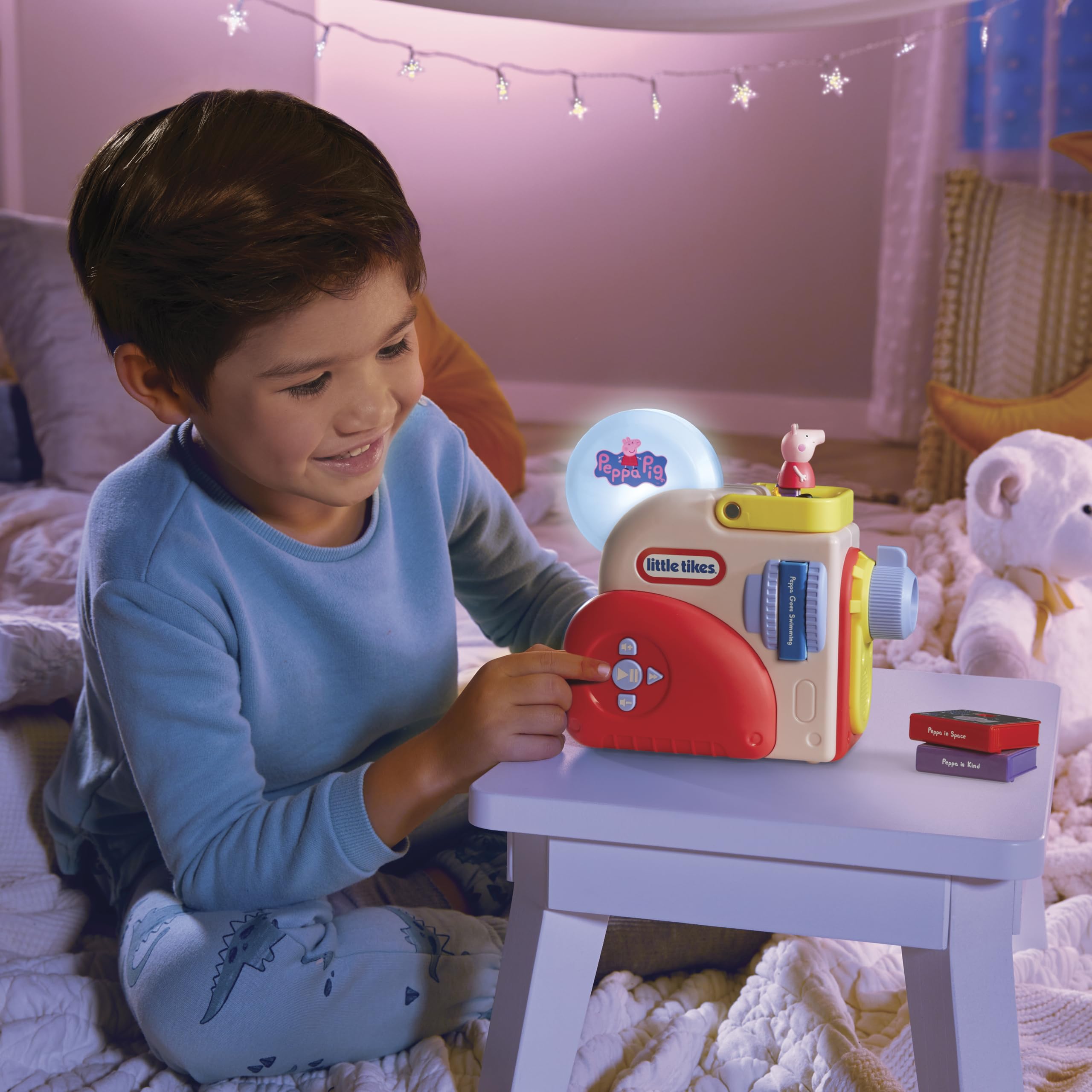 little tikes Story Dream Machine Starter Pack with Peppa Pig Stories - Light, Sound, Audio Projector for Ages 3+ 5