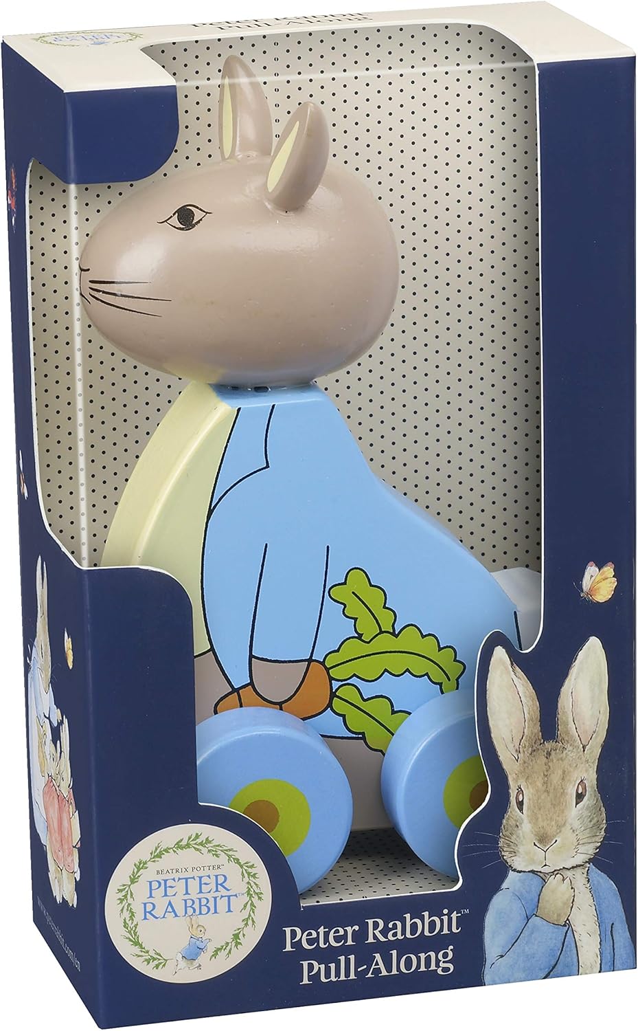 Peter Rabbit Wooden Pull Along Toy - Handcrafted Wood Animal for Toddlers 12 Months+ 3