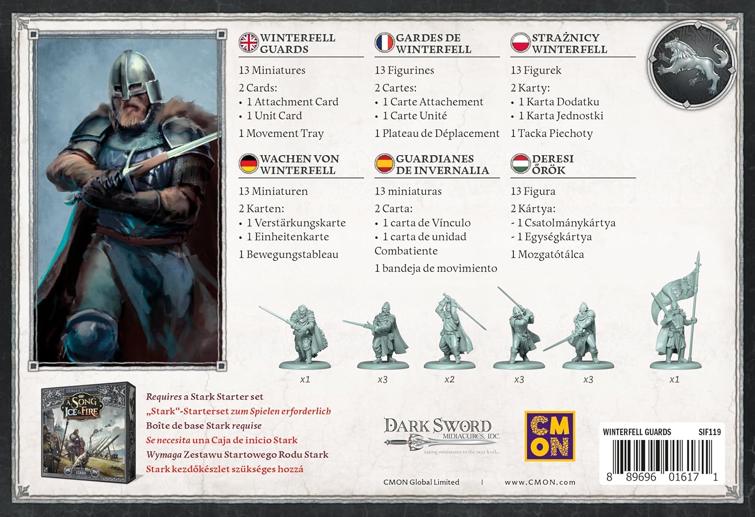 CMON A Song of Ice and Fire Tabletop Miniatures Game Winterfell Guards Unit Box 4