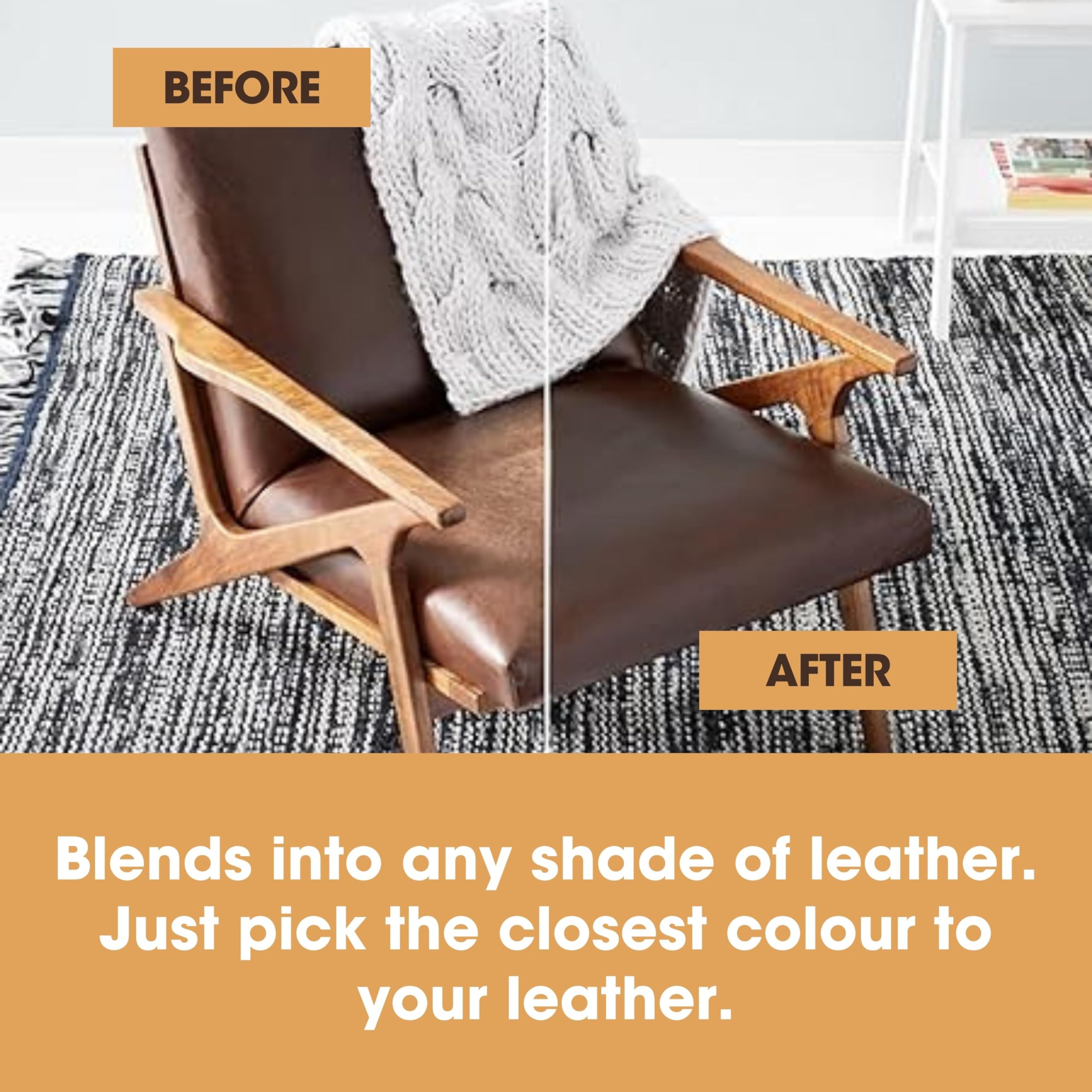 Furniture Clinic Leder-Neufärbebalsam – Dunkelbraun für Sofas, Autositze, Schuhe und Taschen 9