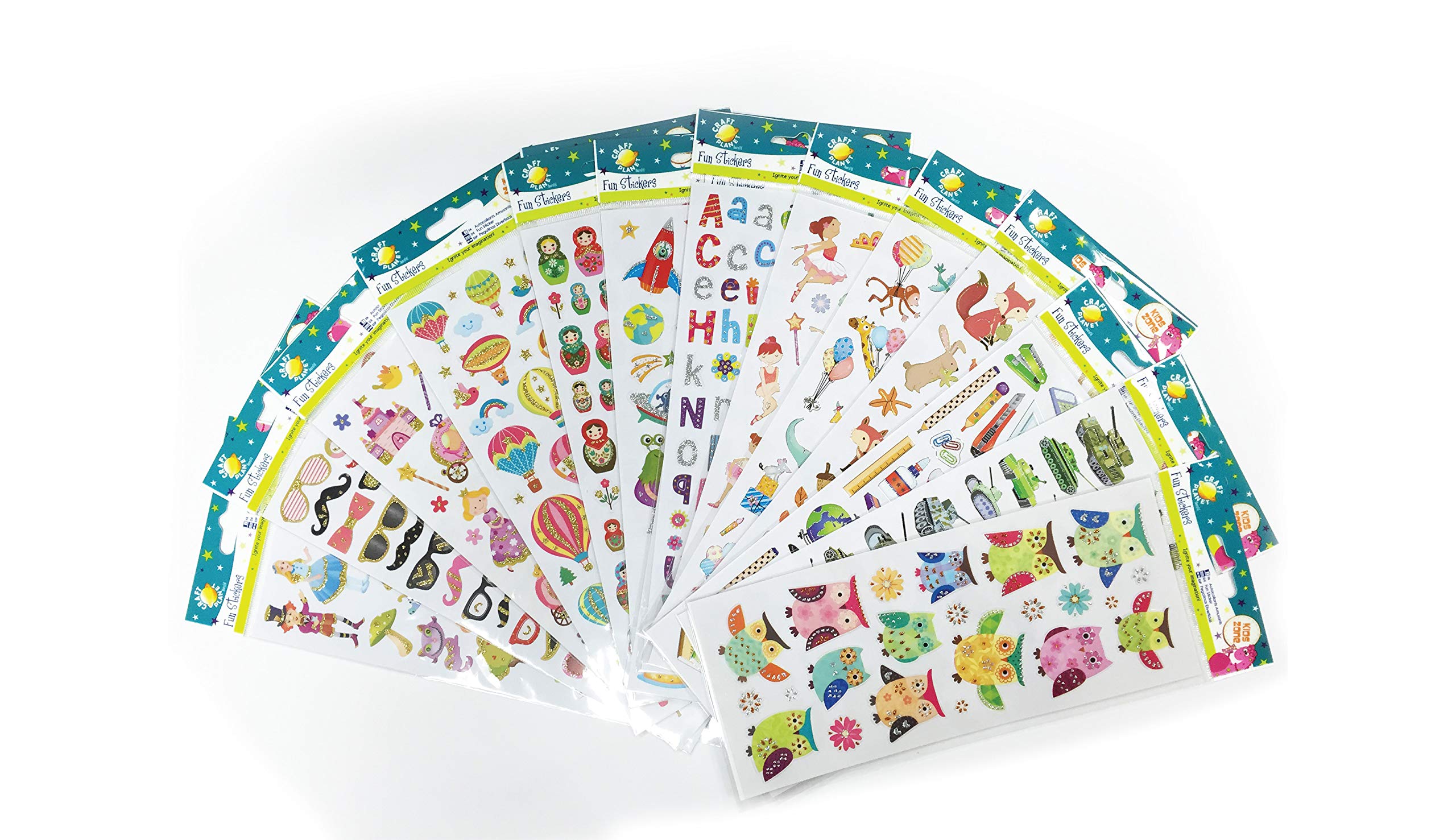 Craft Planet Alice in Wonderland Stickers - Assorted Fun Craft Stickers for Kids