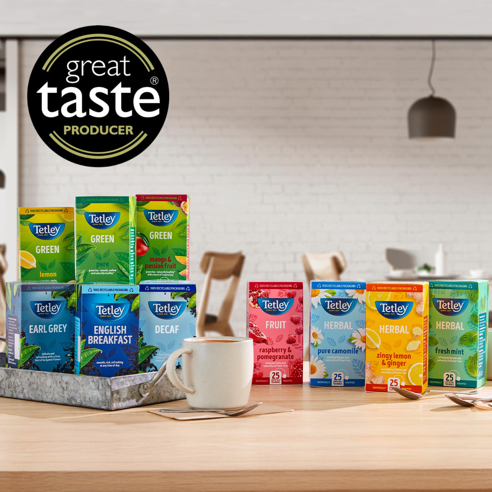 Tetley Zitronen-Grünteebeutel – Rainforest Alliance-zertifiziert – auf pflanzlicher Basis – 25 Teebeutel 4