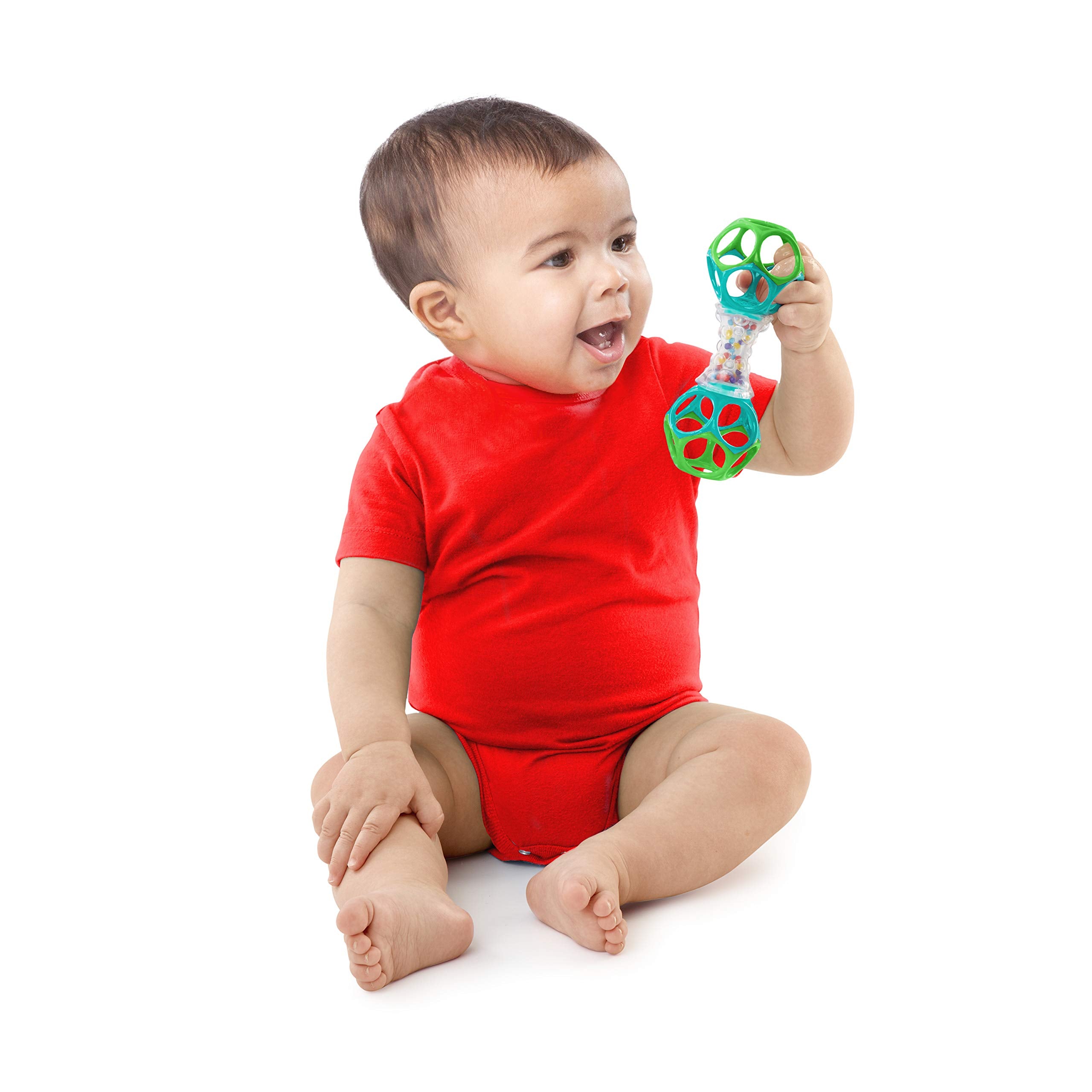Bright Starts Oball Shaker Rattle Toy - Easy-Grip, BPA-Free for Newborns+