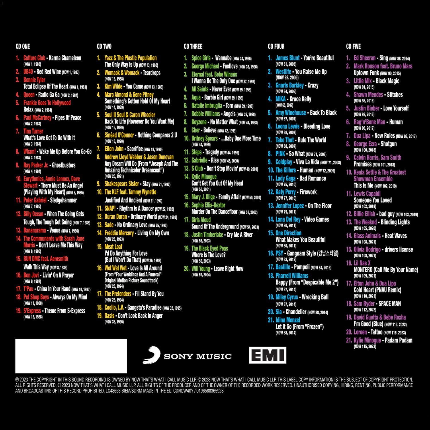 NOW That's What I Call 40 Years - 5CD Box Set 2