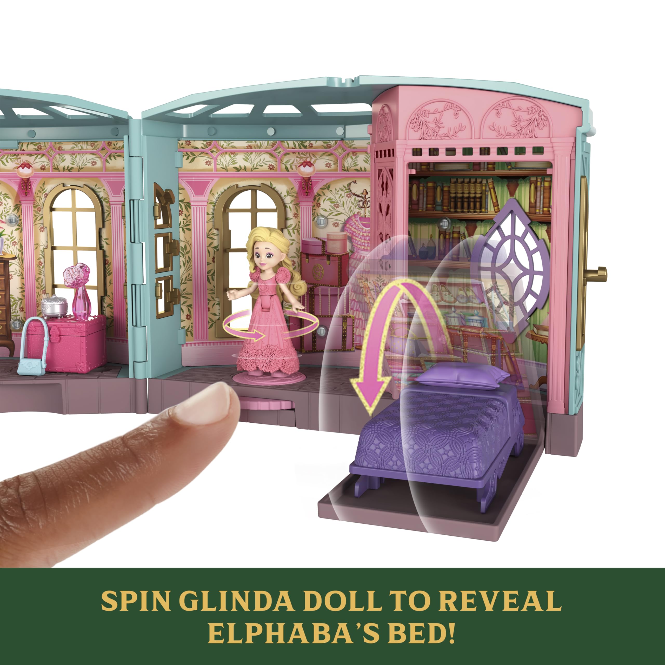 Mattel Wicked So Popular Dorm Playset with Glinda Doll - 3 Play Spaces & 9 Accessories 4