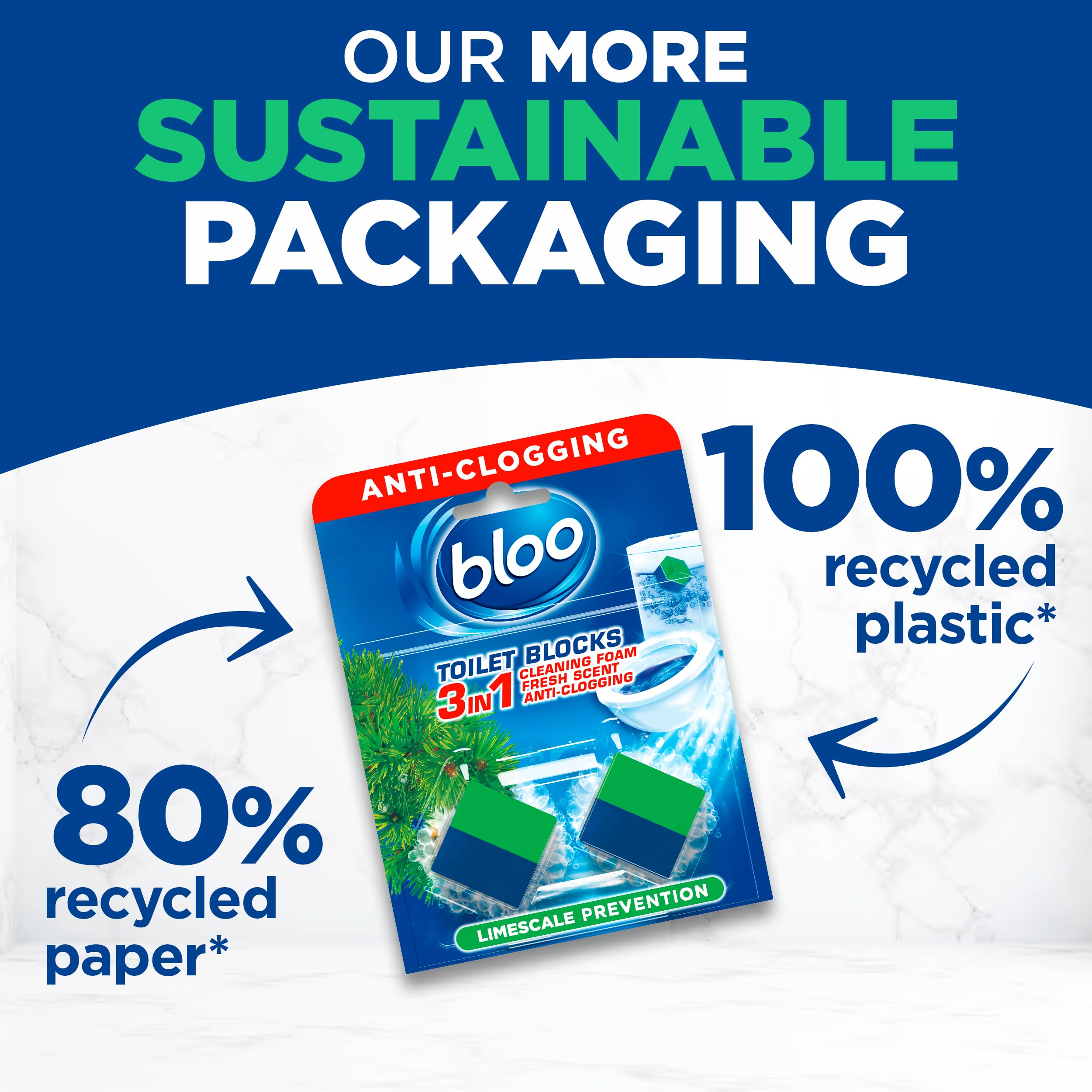 Bloo 3in1 Toilet Blocks - Limescale Remover & Cleaner | 2 Count Pack 5