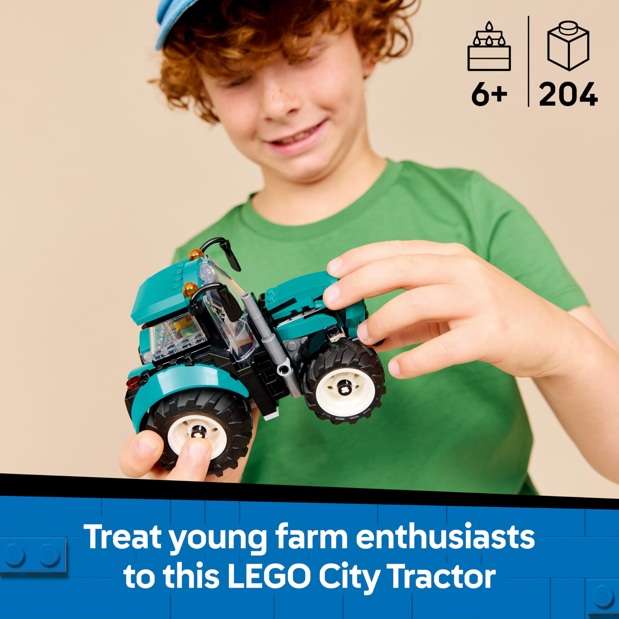 LEGO City Tractor Toy Building Set 60498 | Ages 6+ | Farmer Minifigure Included