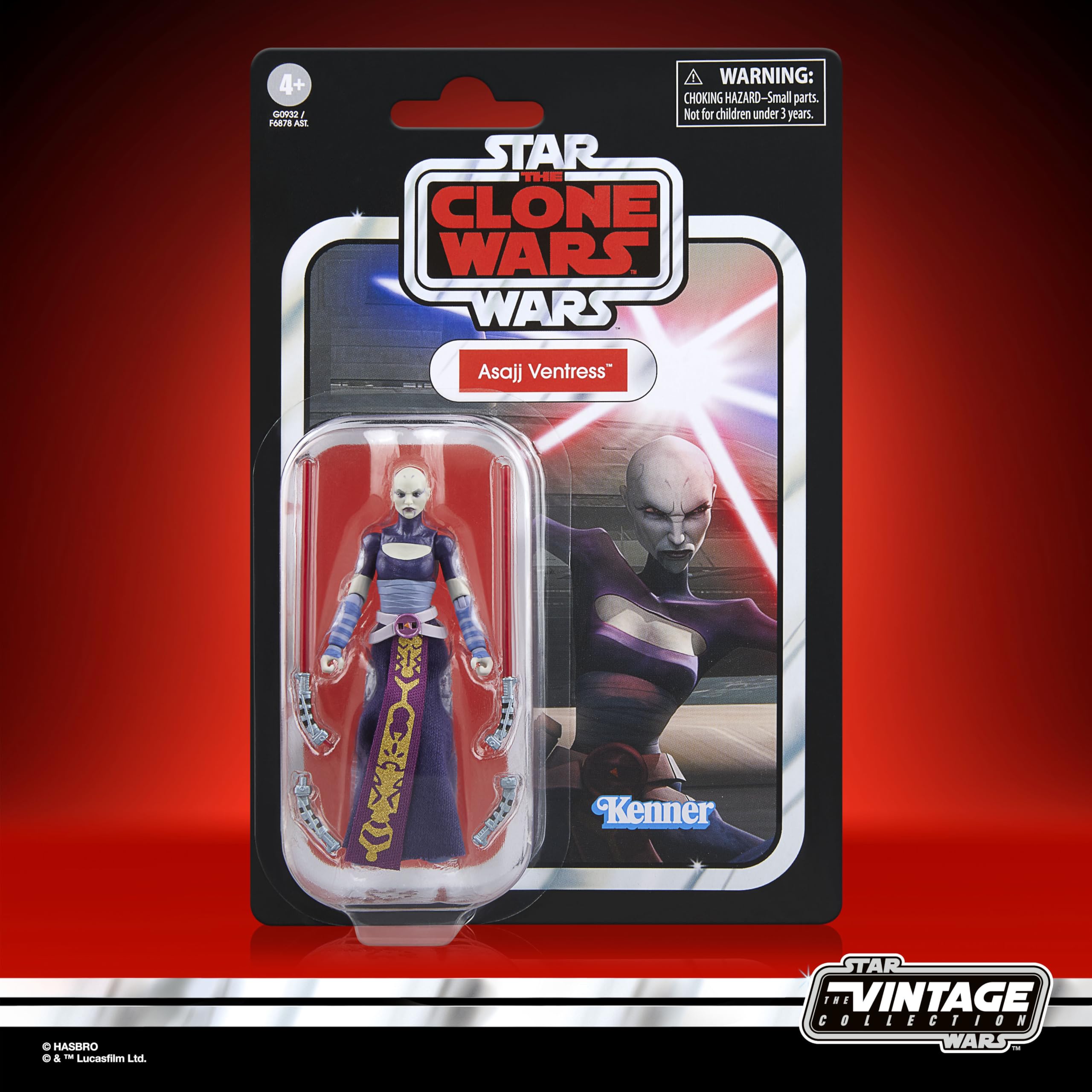 Star Wars The Vintage Collection Asajj Ventress Action Figure - 9.5-cm Scale, The Clone Wars