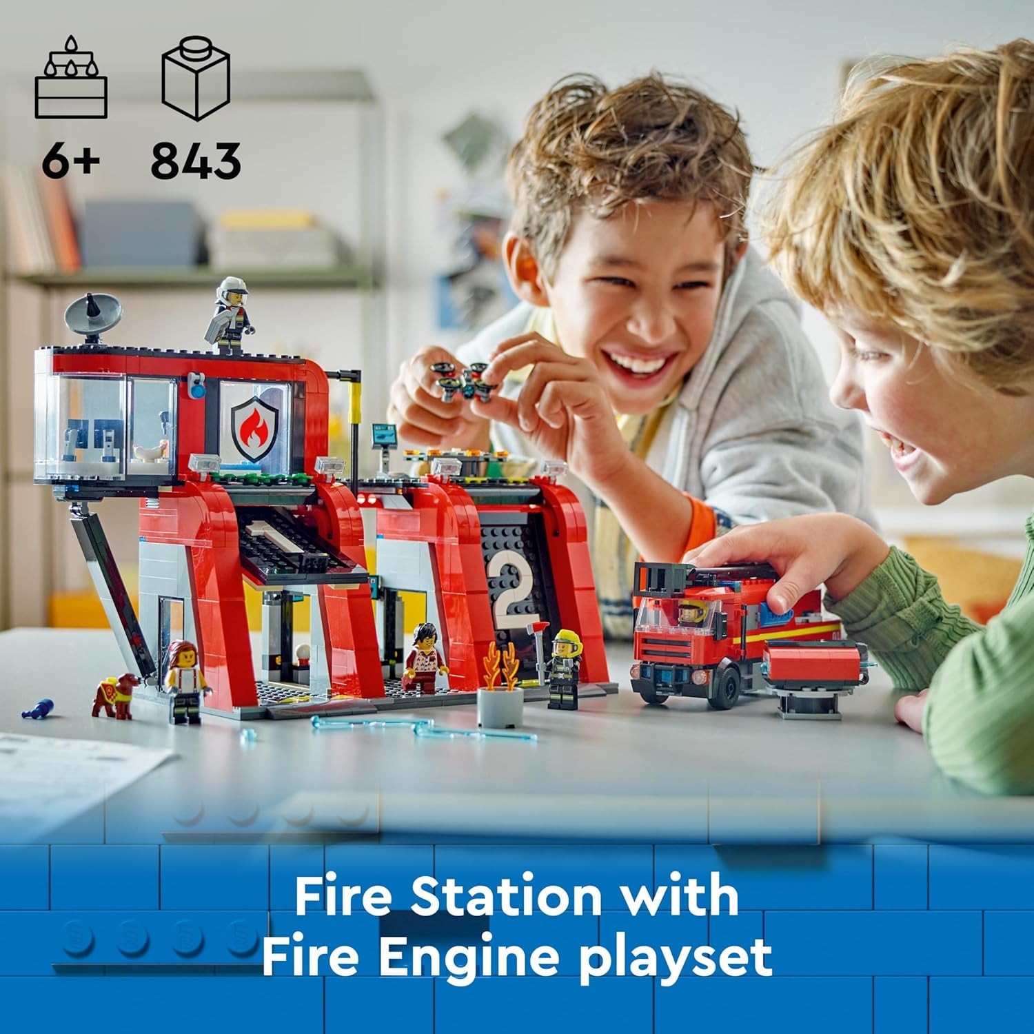 LEGO City Fire Station Playset with Fire Engine & Minifigures - 6+ Years 6