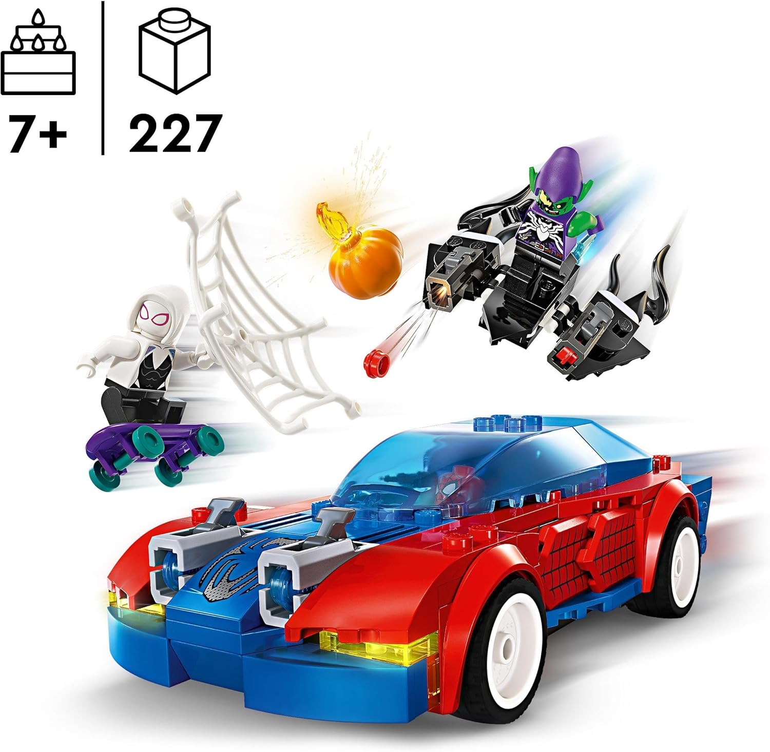 LEGO Marvel Spider-Man Race Car & Venom Green Goblin - Super Hero Building Toy for Kids 7+ 3
