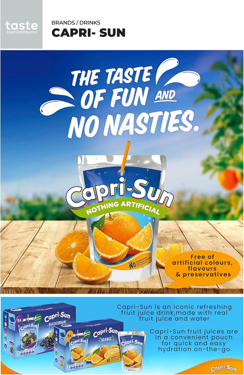 Capri-Sun Orange Fruit Juice Drink - 8 x 200 ml Pouches 5