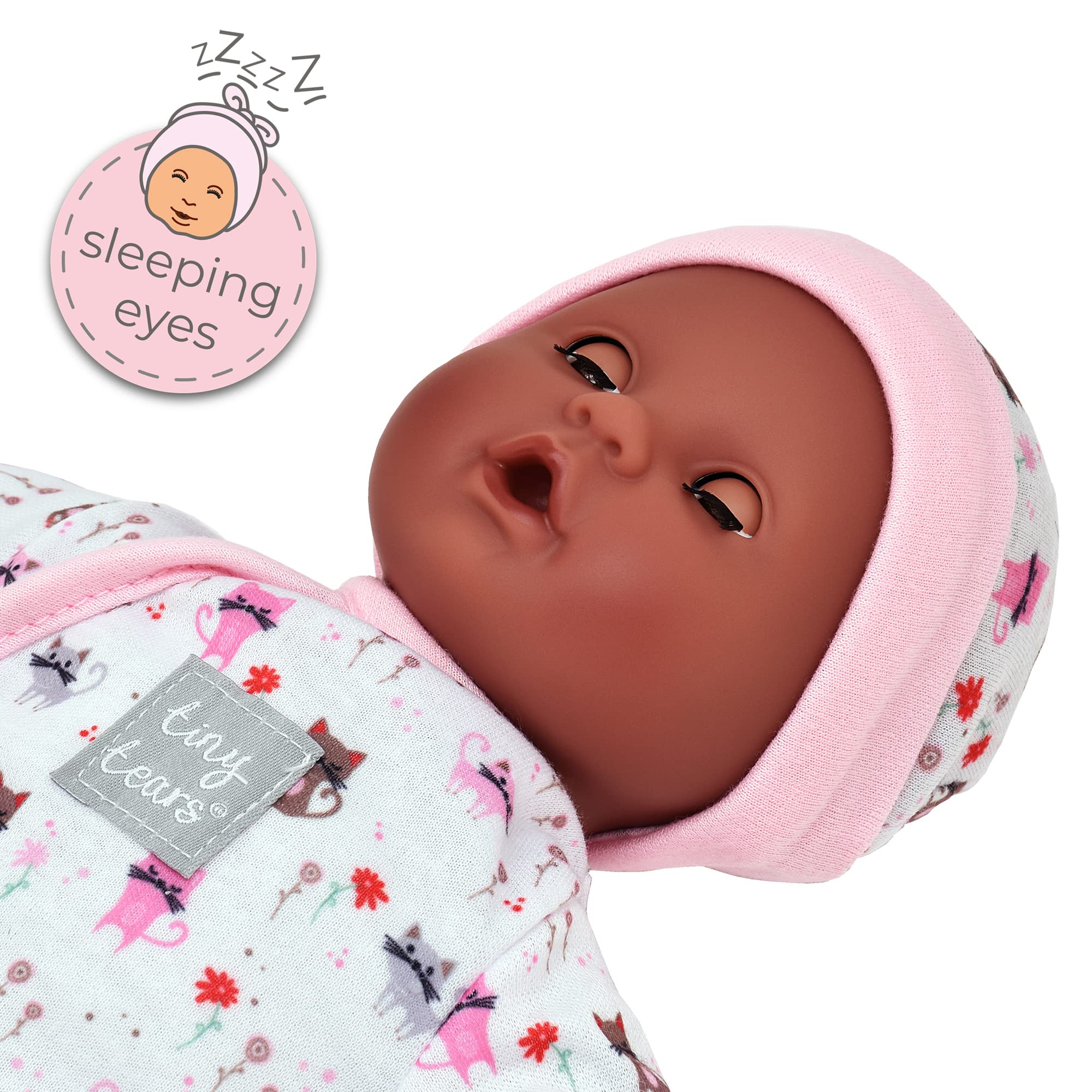 Tiny Tears Teeny Baby Doll - 30cm Soft Body with Sleeping Eyes, Pink 5
