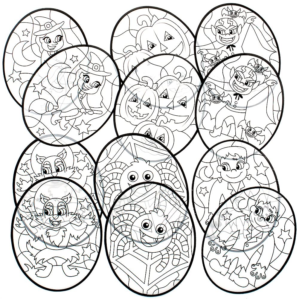 Baker Ross FX285 Halloween Colour in Window Decorations - Pack of 18 Multicolor Vellum Stickers 4