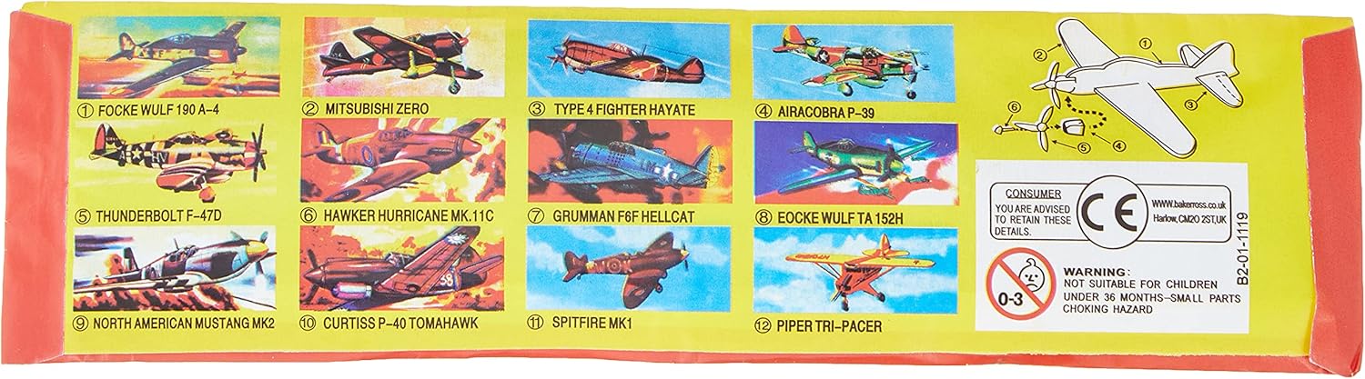 Baker Ross W314 Power Prop Flying Glider Planes - Pack of 6, Assorted Colors, Easy Assembly Foam Airplanes for Kids