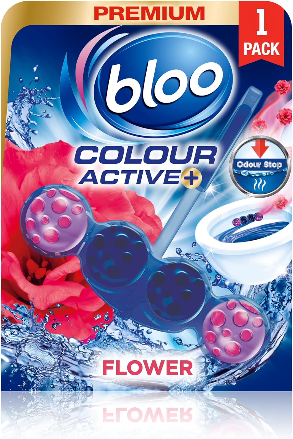 Bloo - Colour Active Fresh Flowers Toilet Rim Block 50g
