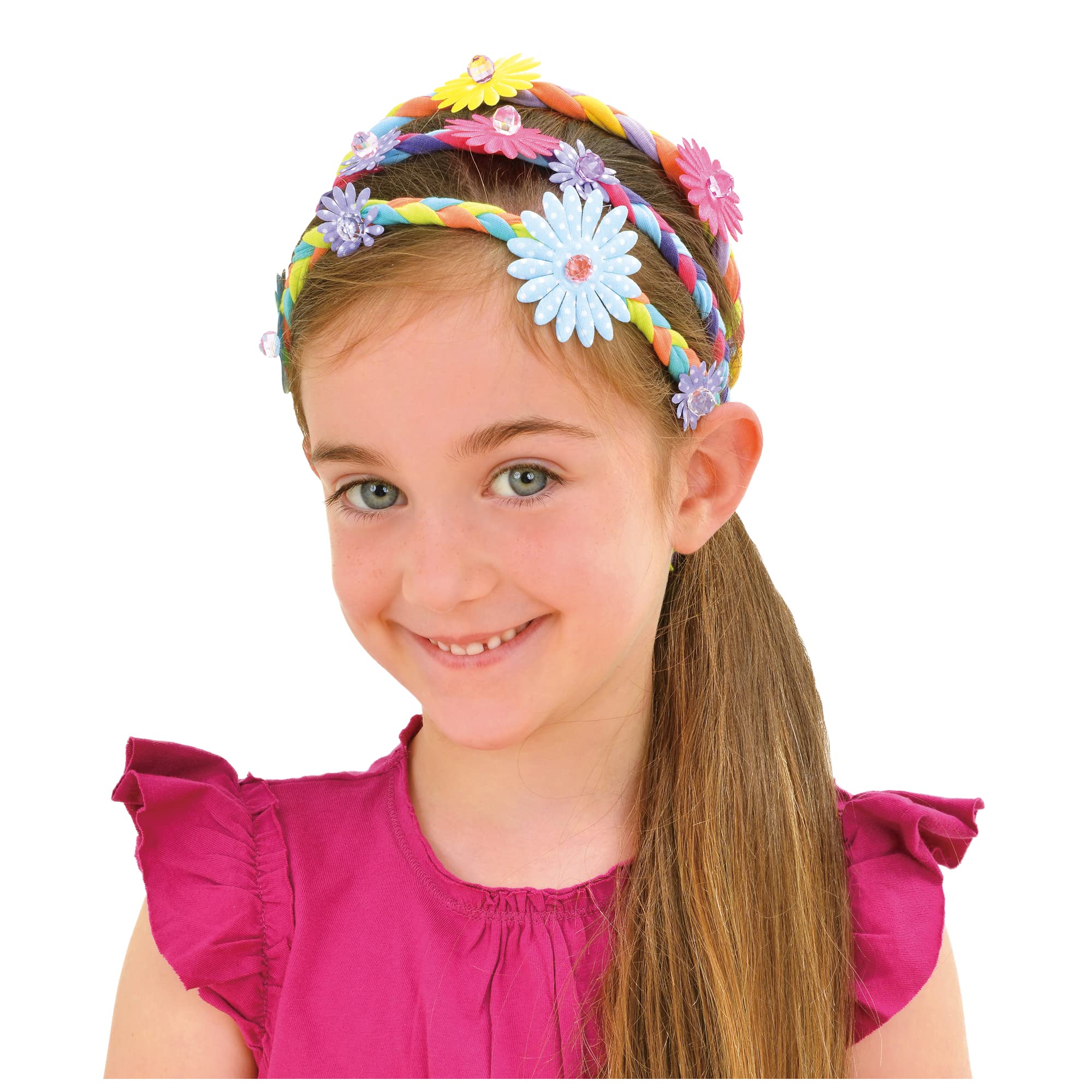 Galt Brilliant Hair Bands Craft Kit for Kids – Create 8 Decorative Hair Braids with Flowers and Beads 6
