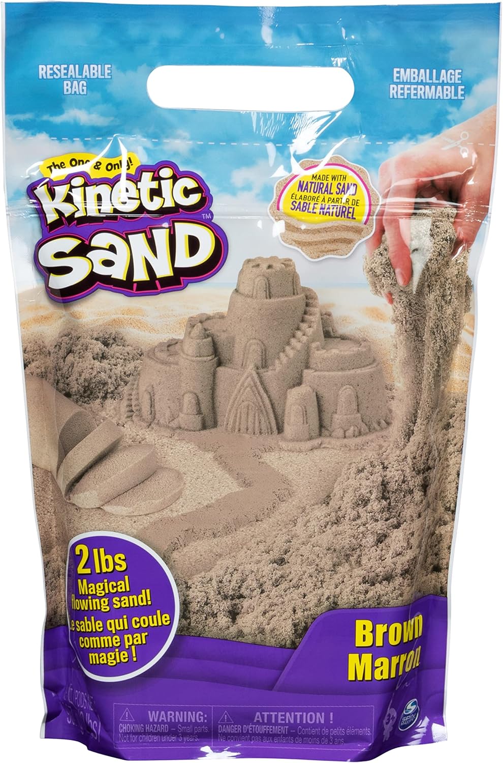 Kinetic Sand Natural Brown 907g - Squeeze & Shape Sensory Play Sand for Kids 8
