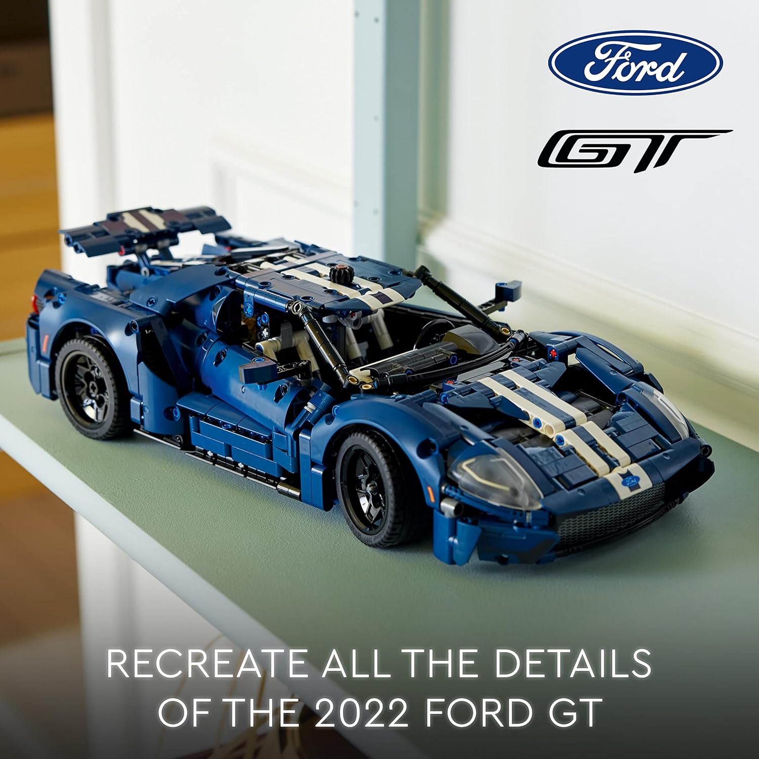 LEGO 42154 Technic 2022 Ford GT Car Model Kit - 1:12 Scale Building Set for Adults 6