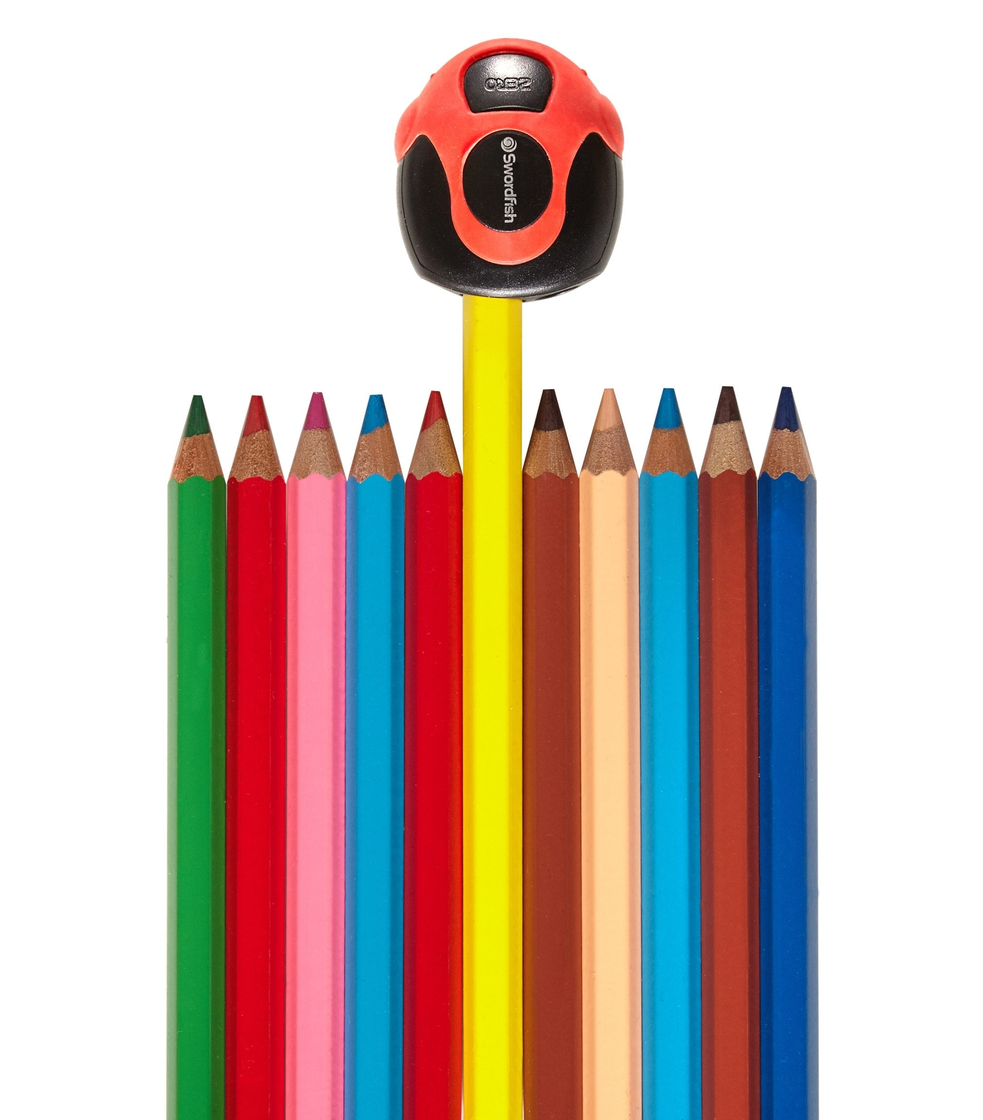 Swordfish Twin Soft Grip Double-Hole Pencil Sharpener for 8mm & 10.5mm Pencils | Pack of 1 8