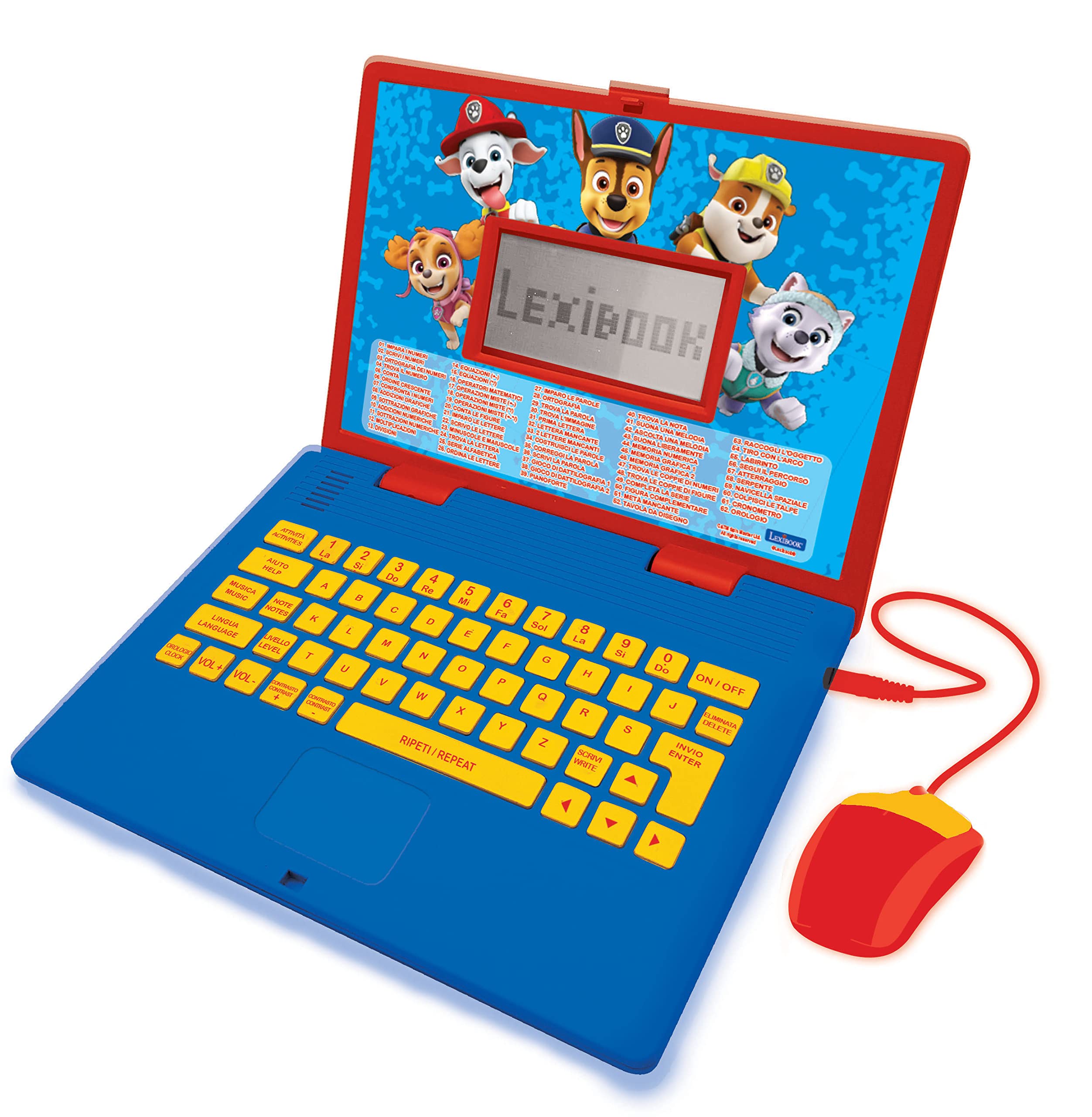 Lexibook Paw Patrol Bilingual Educational Laptop - Italian/English Learning for Kids 3+