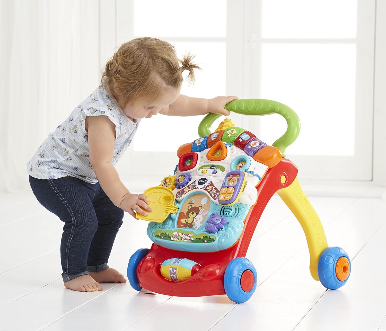 VTech First Steps Baby Walker - 2-in-1 Activity Centre with Lights, Sounds & Shape Sorter for 9 Months+ 8
