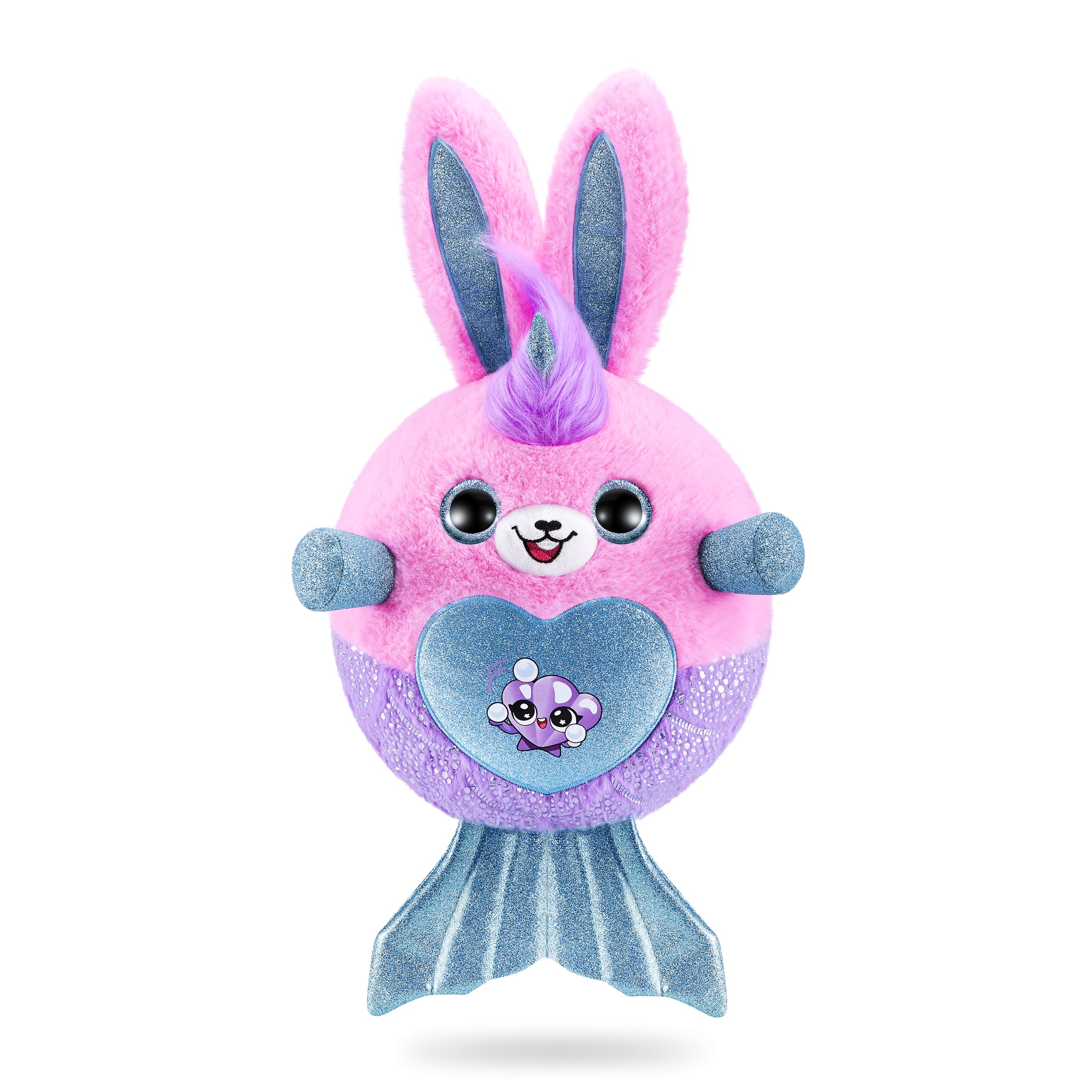 Rainbocorns Mermaidcorn Series 7 Coral the Bunny - Collectible Plush with Glittery Tail & Water Globe Horn 5