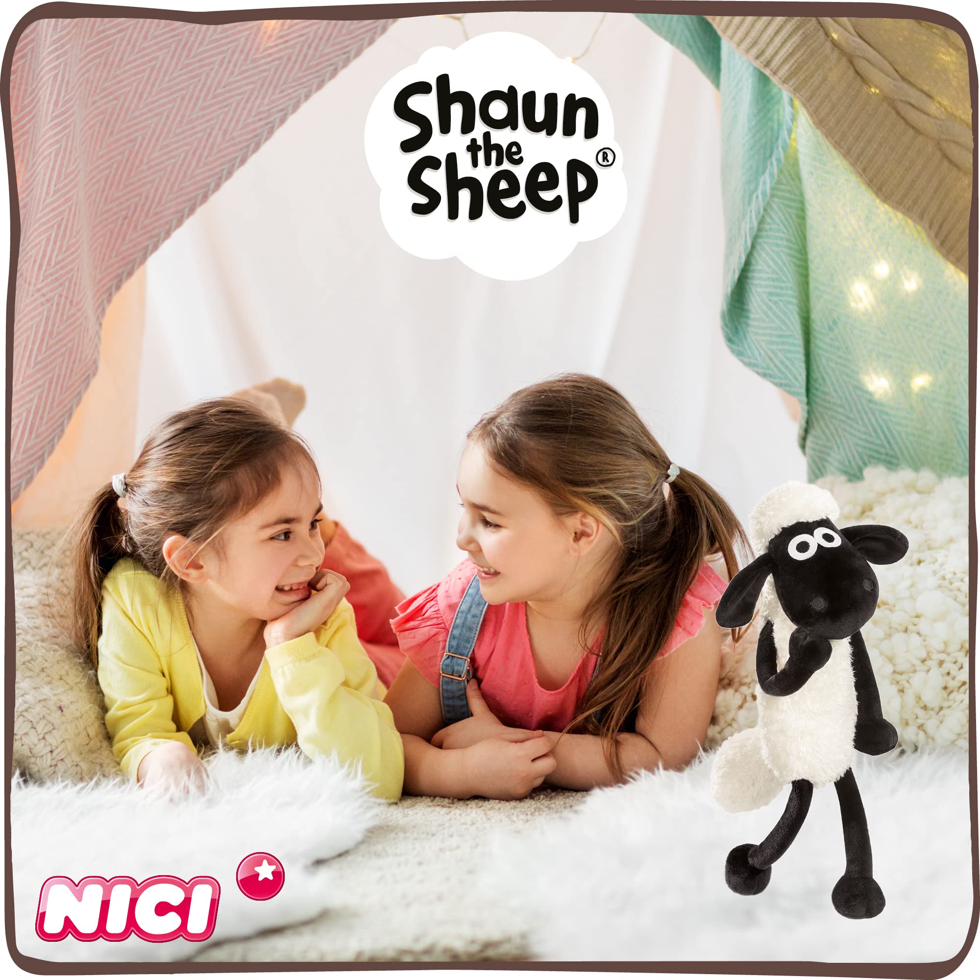 Nici Shaun the Sheep 35 cm Plush Toy - Soft Cuddly Stuffed Animal for Kids 6
