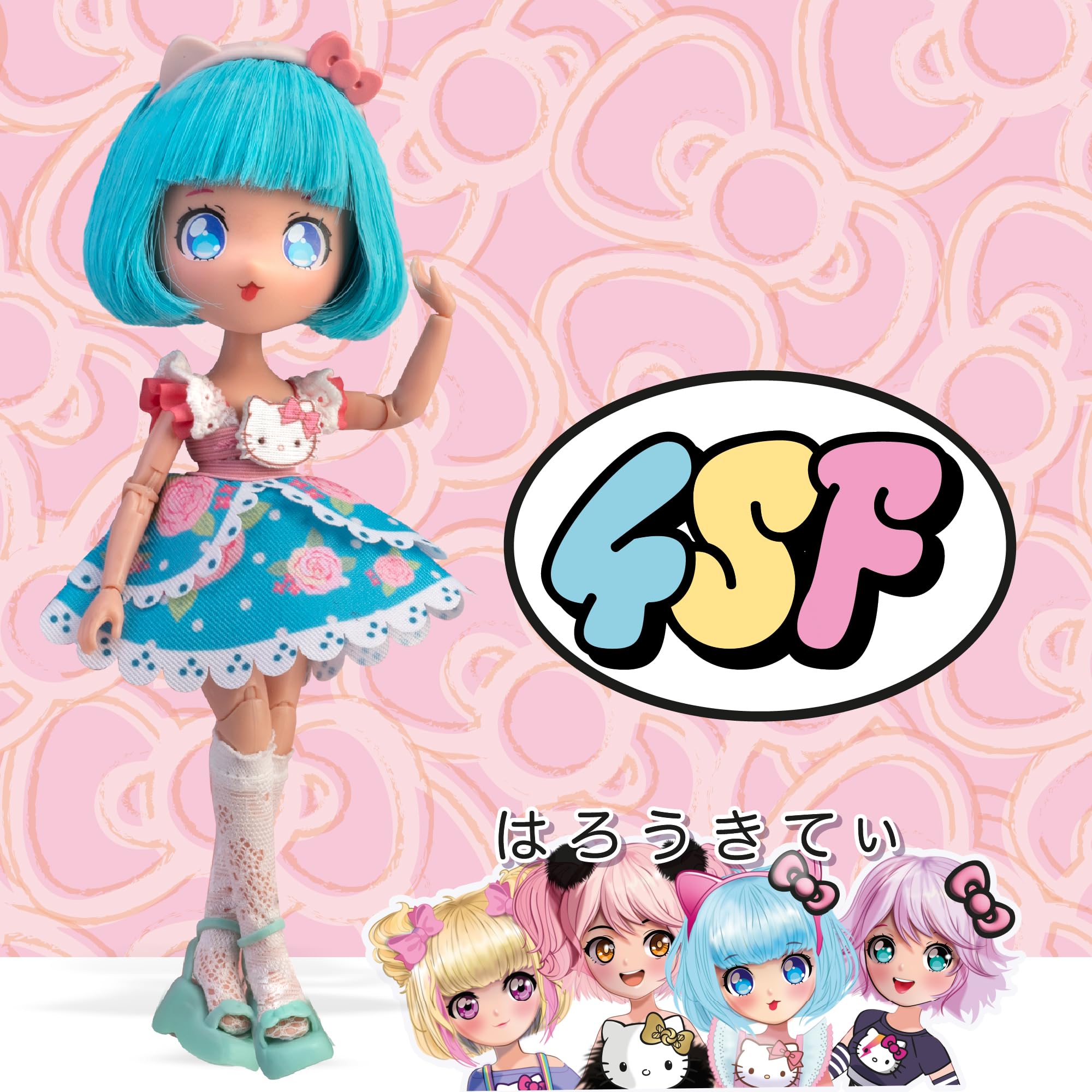 Hello Kitty Manga Doll - Blue Pretty Pink Fashion Edition, Ages 3+ 8