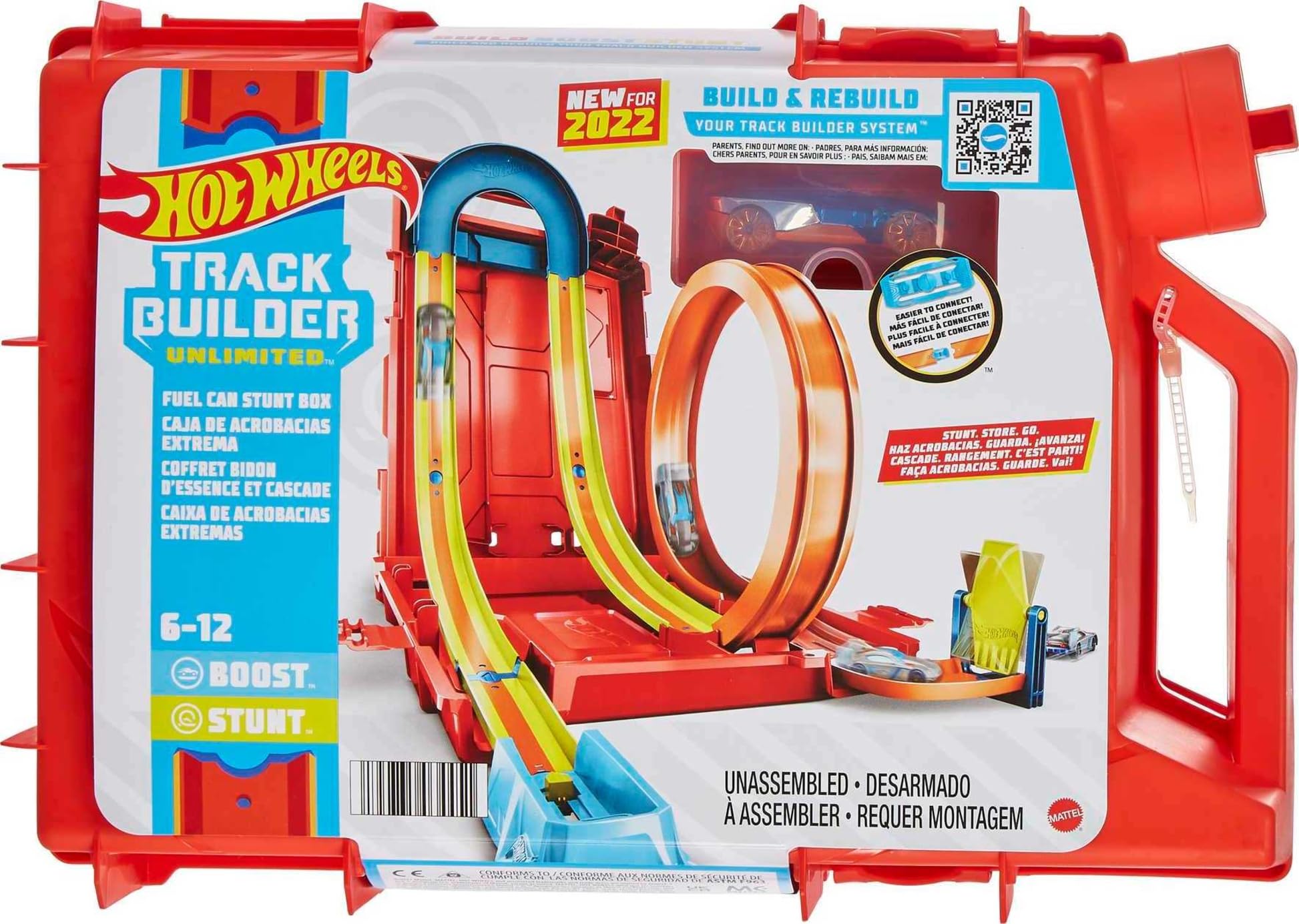 Hot Wheels Track Builder Unlimited Fuel Can Stunt Box | Includes 1 Vehicle | Ages 6+ | Model HDX78 1