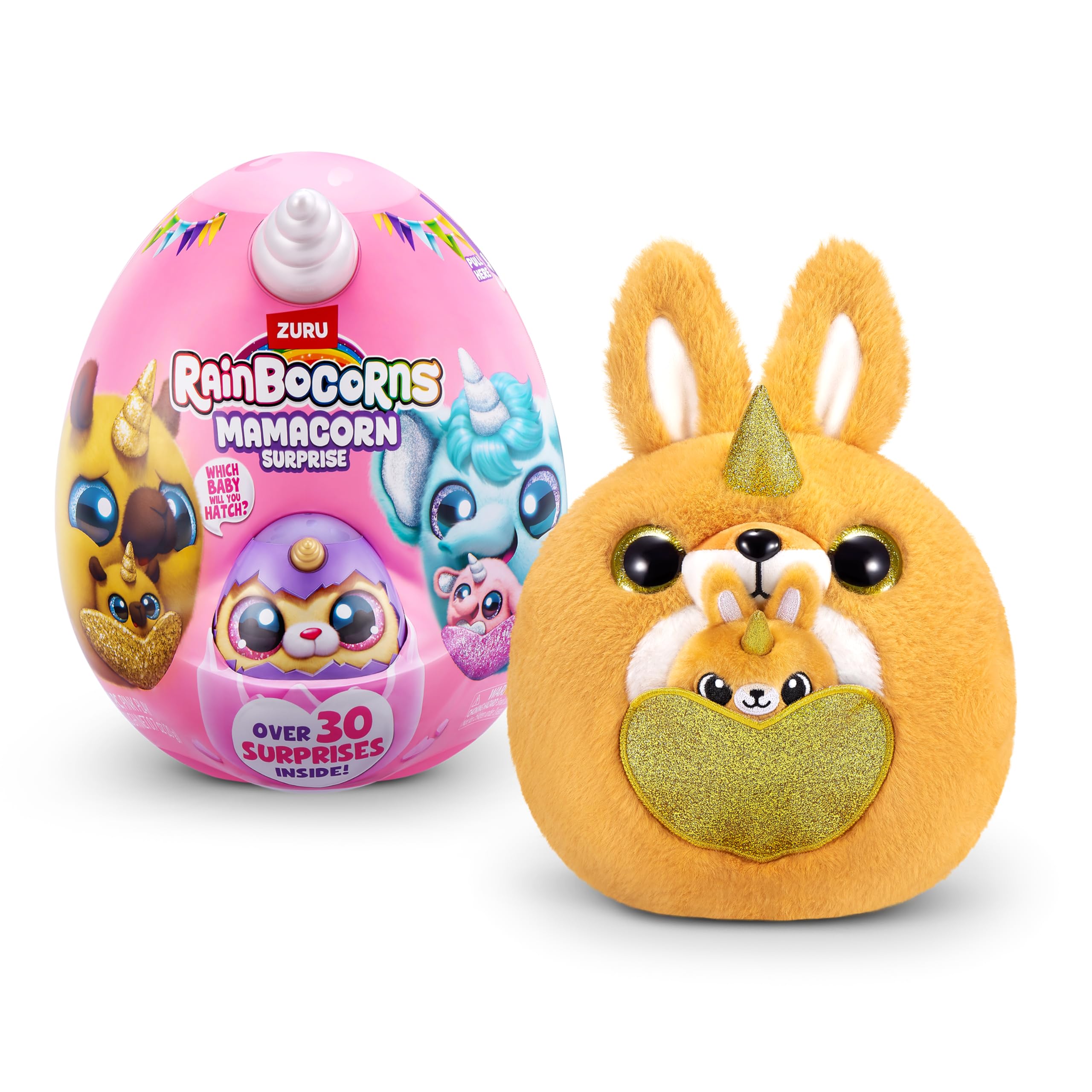Rainbocorns Mamacorn Surprise by ZURU - Collectible Plush Toy with 30+ Surprises for Girls 3+ 4