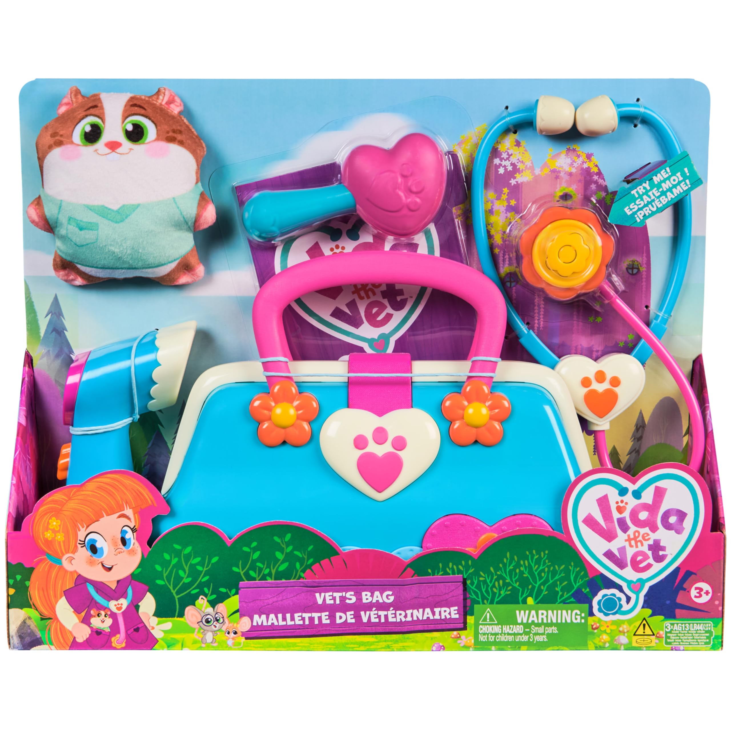 Vida the Vet - Vet Bag with 5 Doctor Kit Accessories & Popcorn Plush Toy for Kids 3+ 7