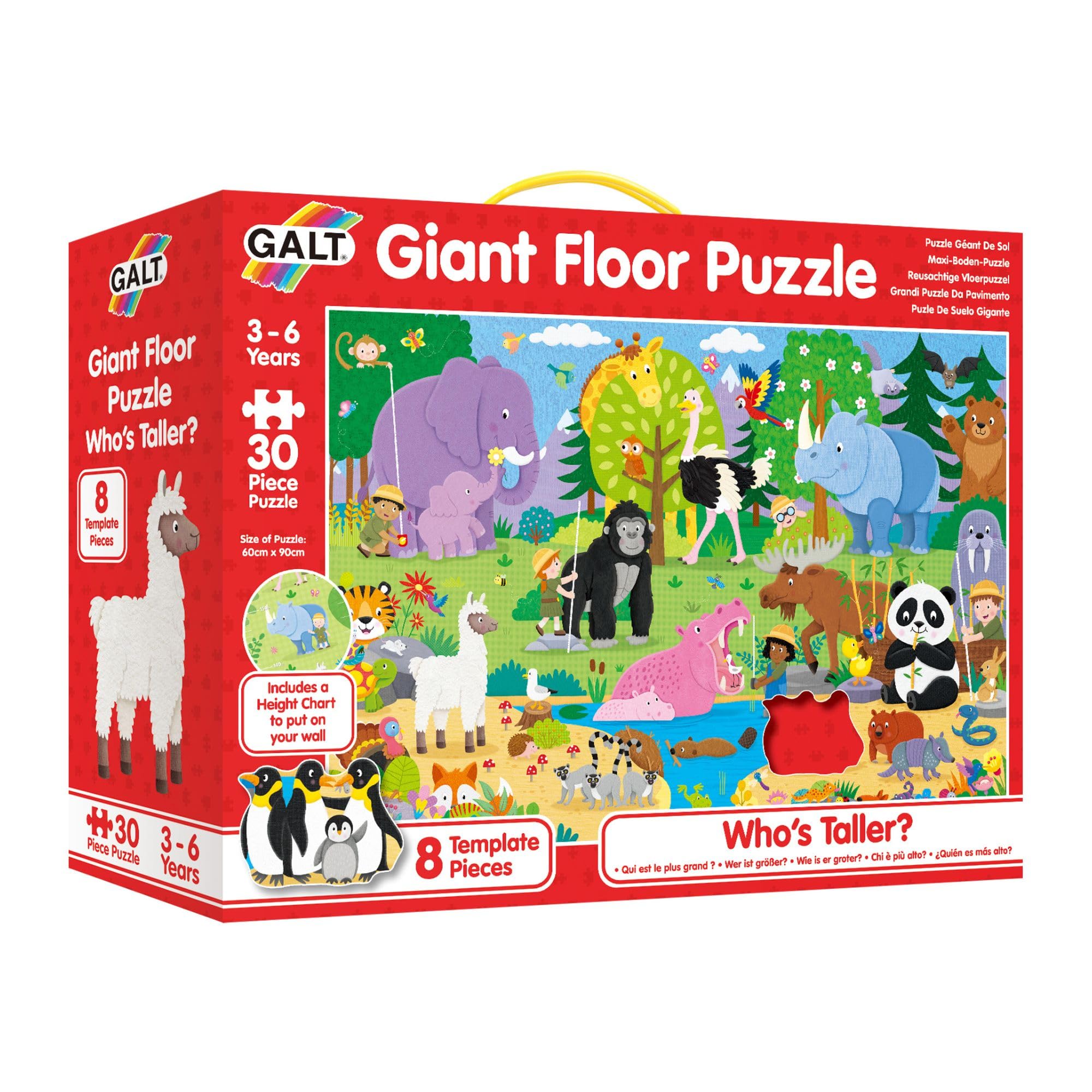 Galt Giant Floor Puzzle - Who's Taller? - 30-Piece Animal Puzzle for Kids Ages 3-6 6