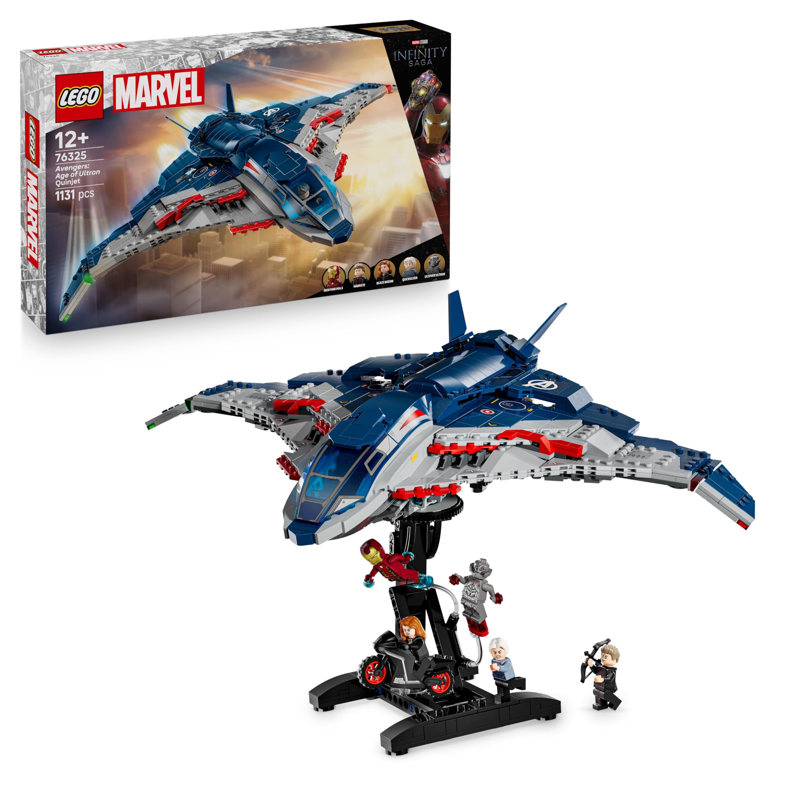 LEGO Marvel Avengers: Age of Ultron Quinjet - Buildable Super Hero Plane with 5 Minifigures