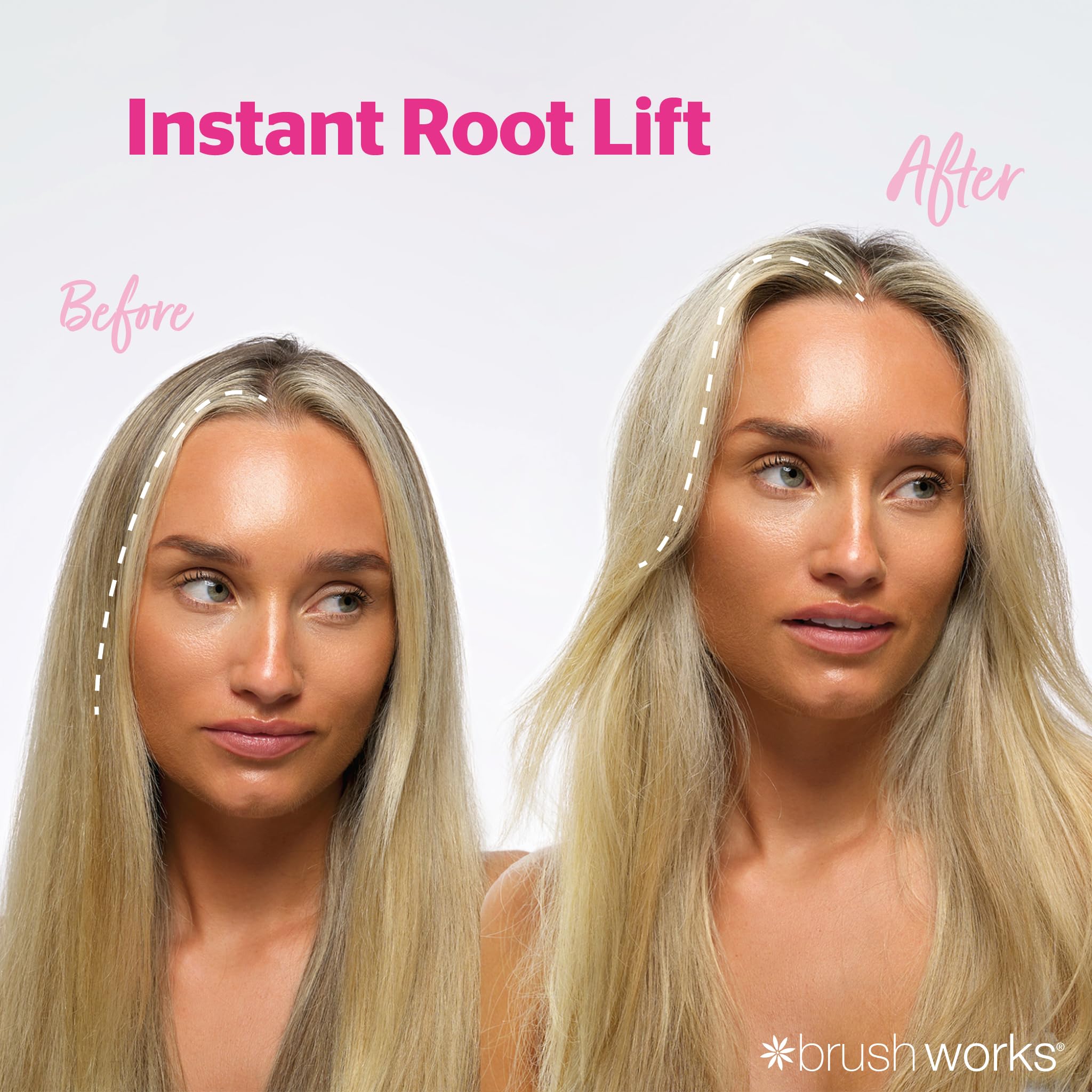 Brushworks Volumising Hair Clips - Instant Root Lift for Fine Hair | 2 Count | Pink 2
