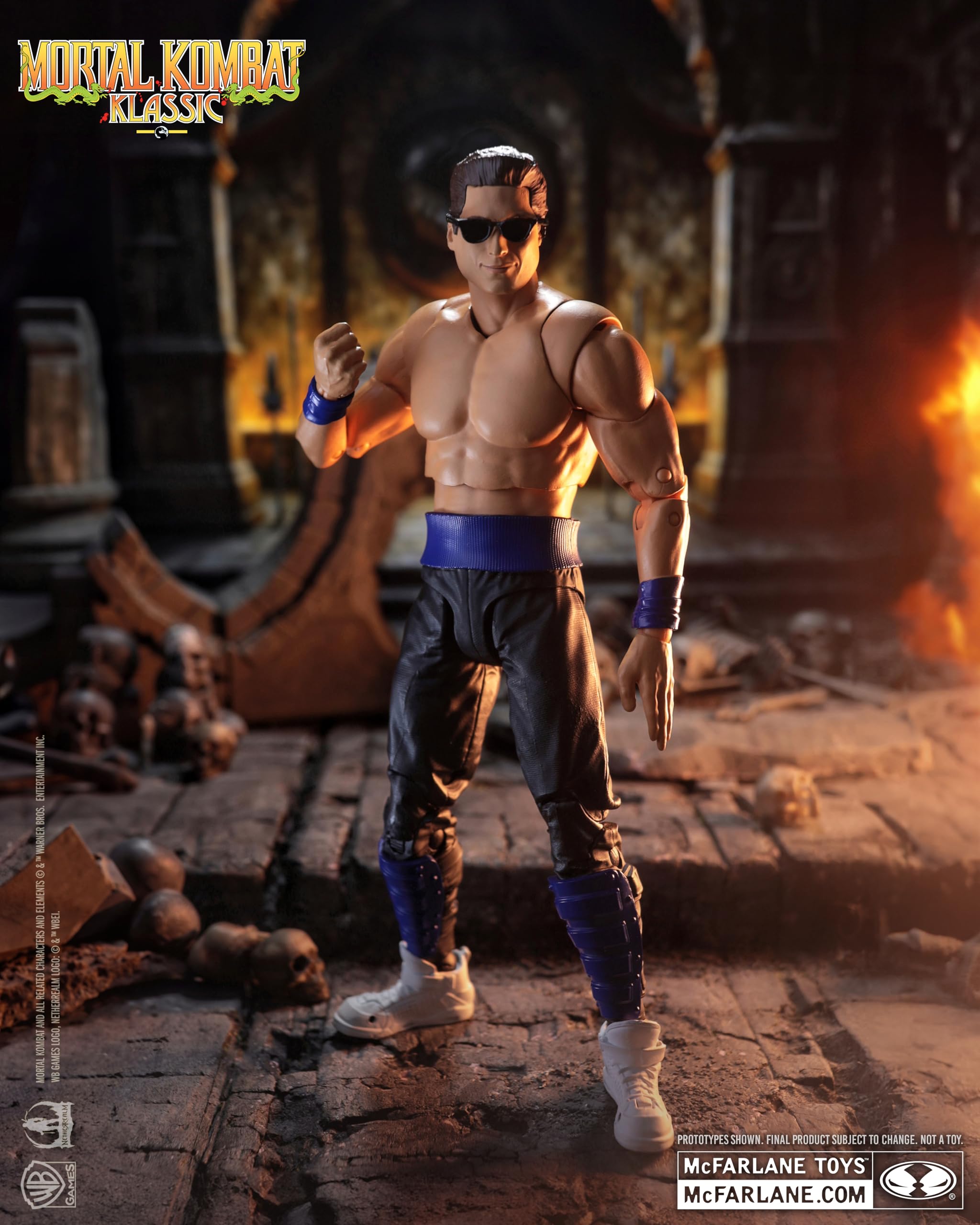 McFarlane Mortal Kombat Klassic Johnny Cage 7in Action Figure | Ultra Articulation | Plastic