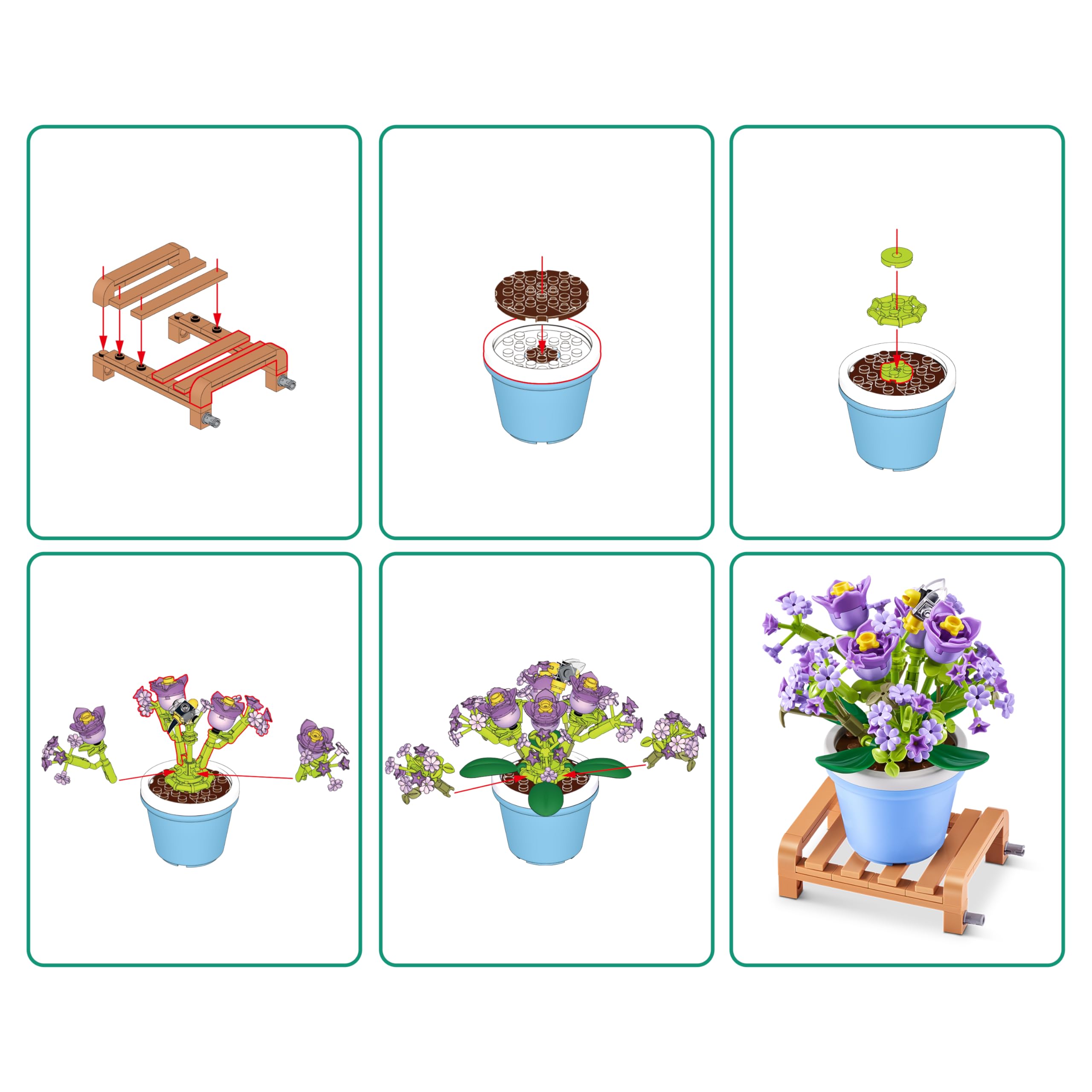 MAX Premium Garden Pot Plants Building Bricks - Gypsophila Paniculata (233 Pieces, 6 to Collect) 7