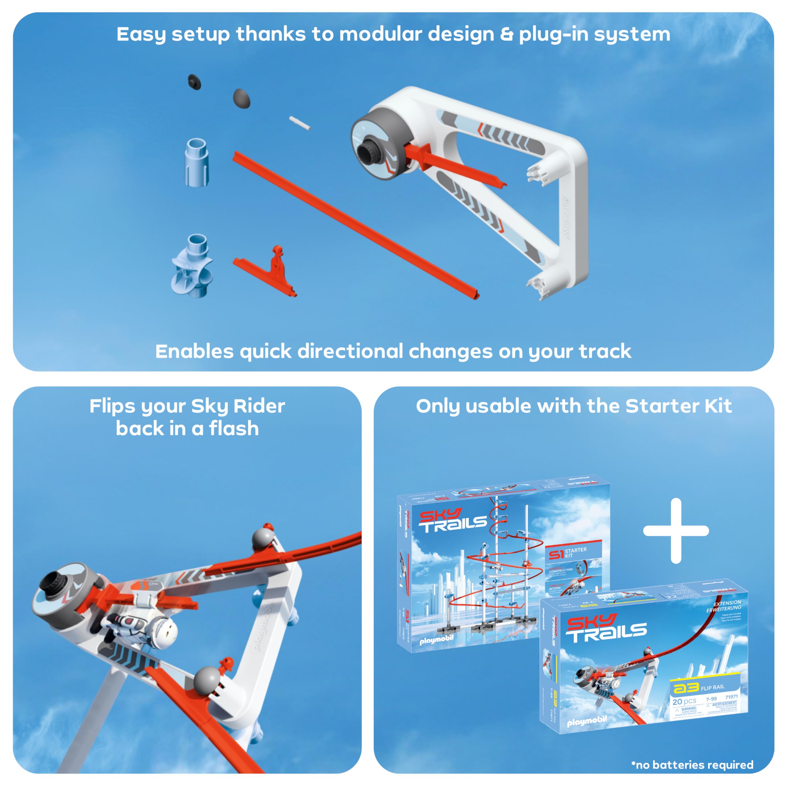 Sky Trails Flip Rail - Action Building Toy for Dynamic Racing Routes 12