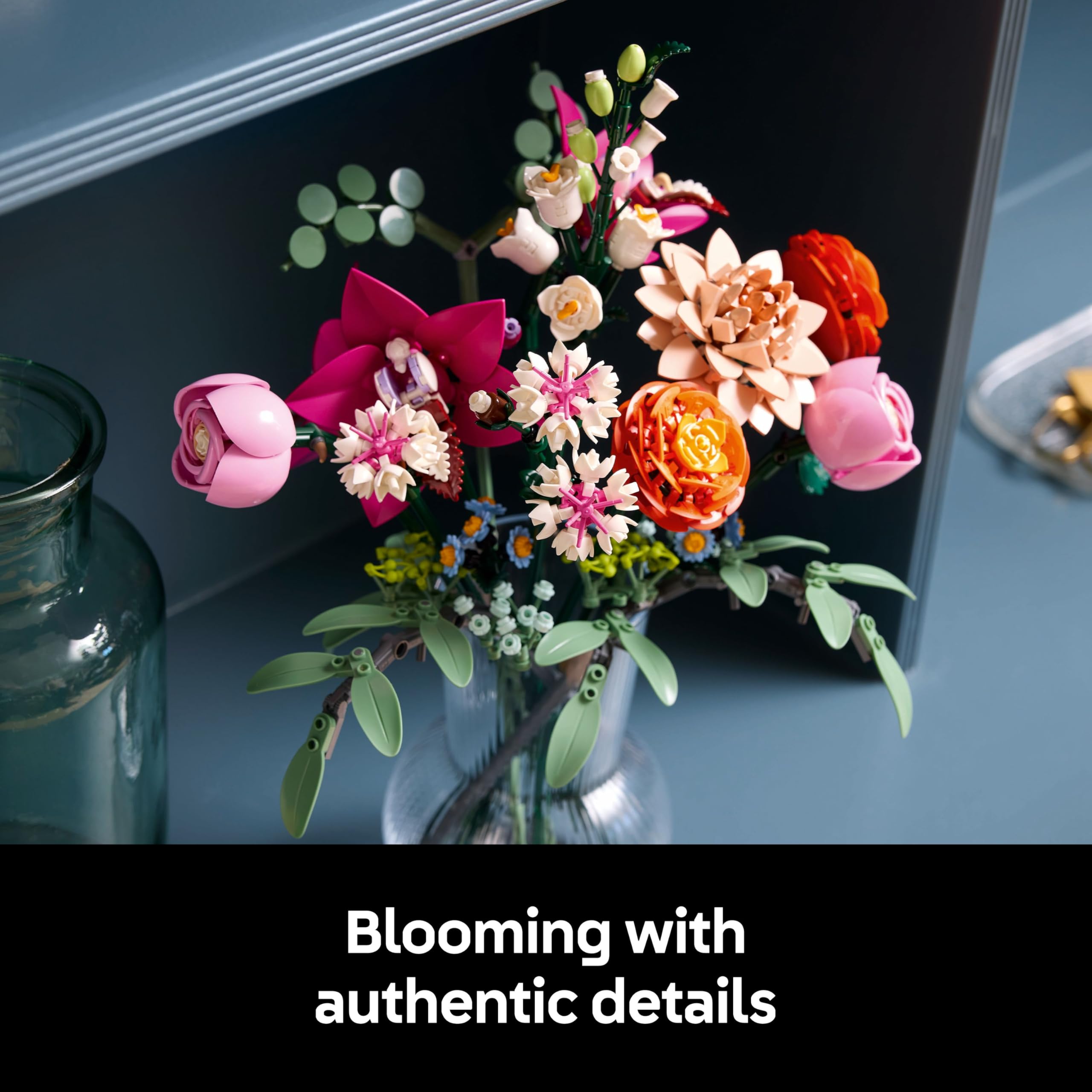 LEGO Pretty Pink Flower Bouquet 10342 - Buildable Floral Home Decor Set for Adults 5