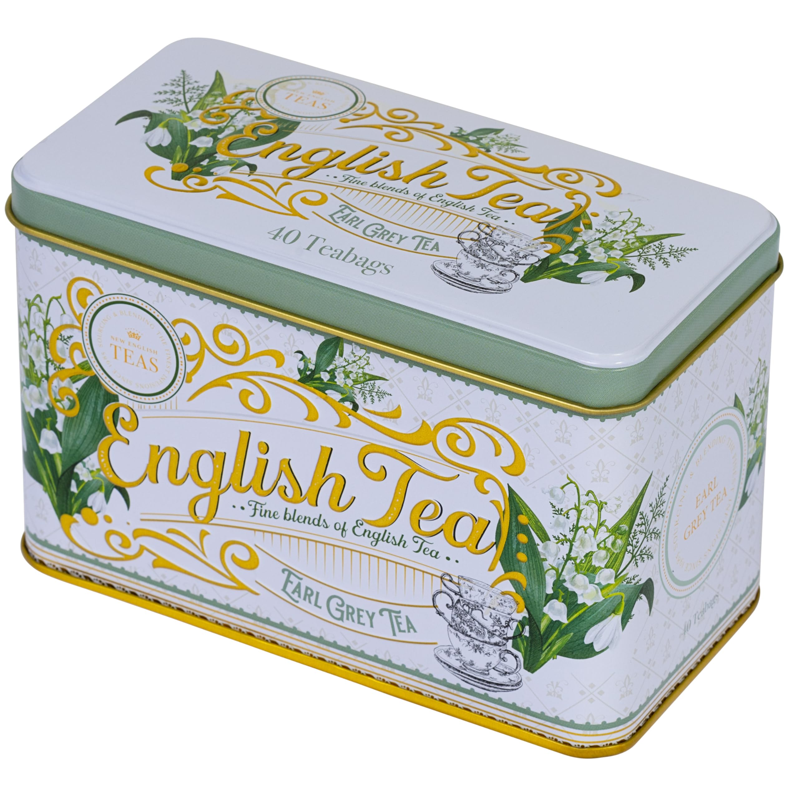 New English Teas - Lily of the Valley Earl Grey Tea Tin with 40 Teabags 12
