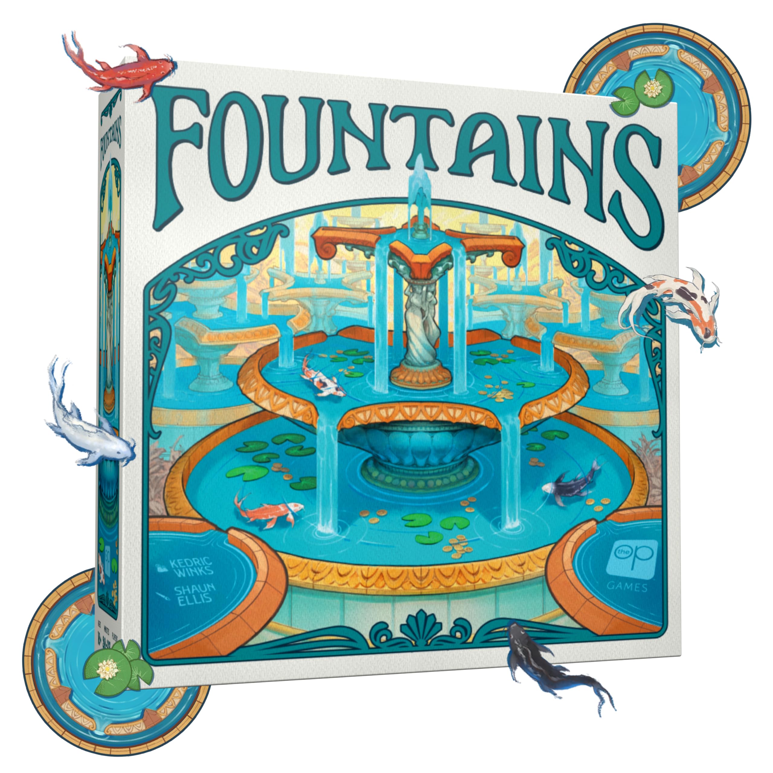 USAopoly Fountains Board Game | Ages 10+ | 1-5 Players | 30-45+ Minutes
