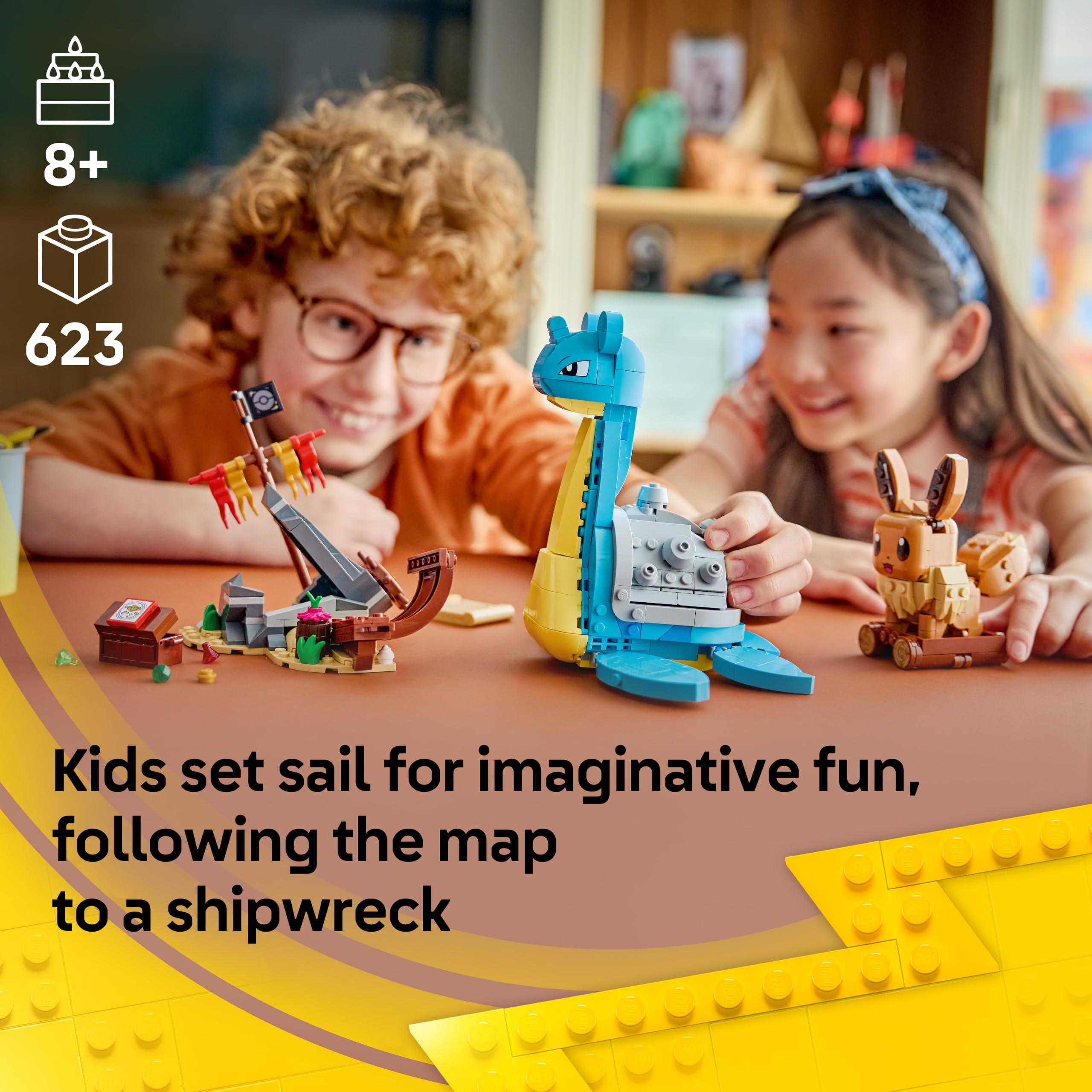 LEGO Pokémon SMART Play: Eevee and Lapras’s Treasure Hunt Building Set (72162) - Ages 8+
